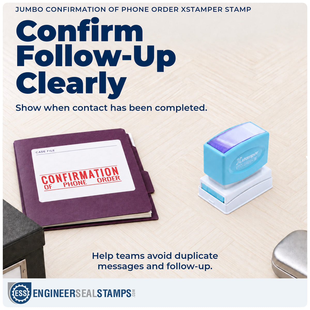 Where the "Confirmation of phone order" imprint fits in an office document workflow