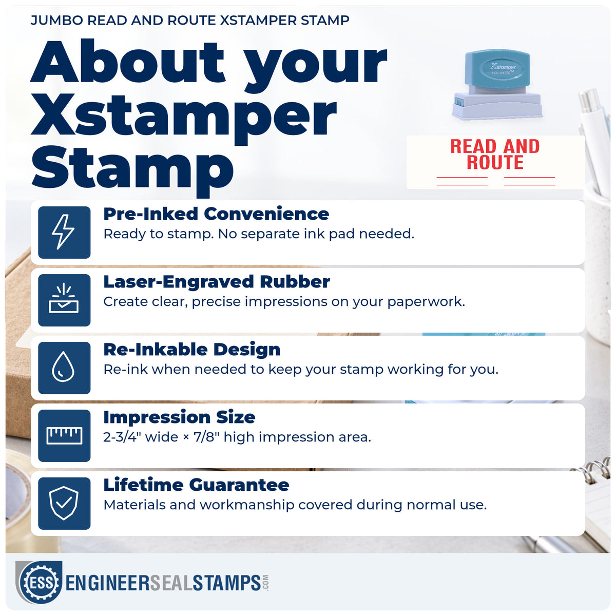 About the "Read and route" Xstamper No. 3250 stamp and how to care for it