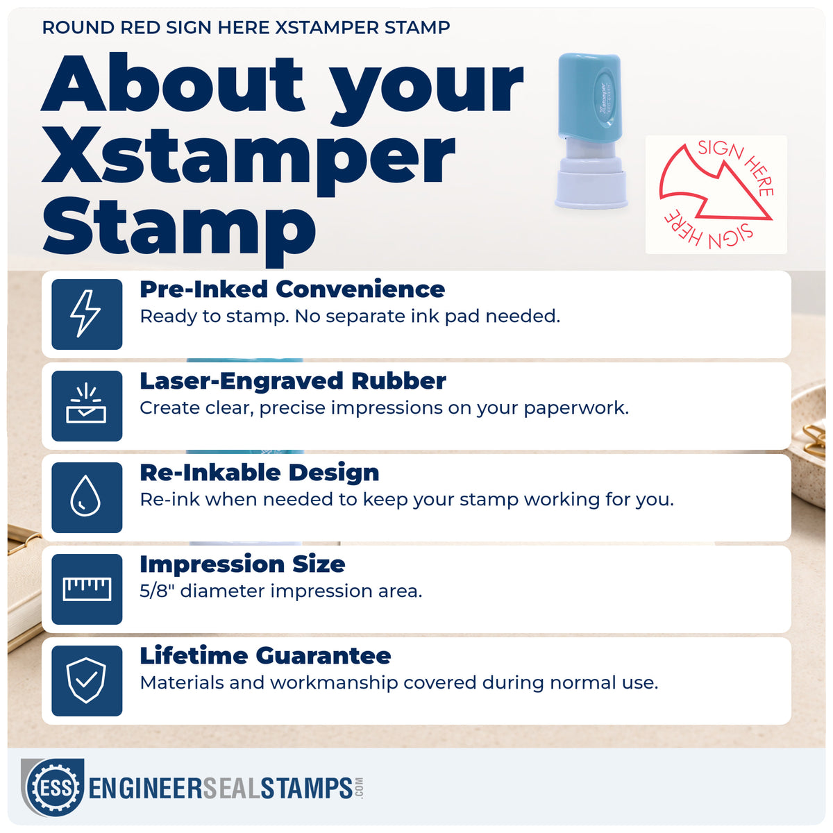 About the "Sign here" Xstamper No. 11425 stamp and how to care for it