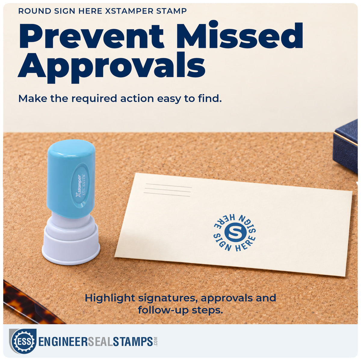 Where the "Sign here" imprint fits in an office document workflow