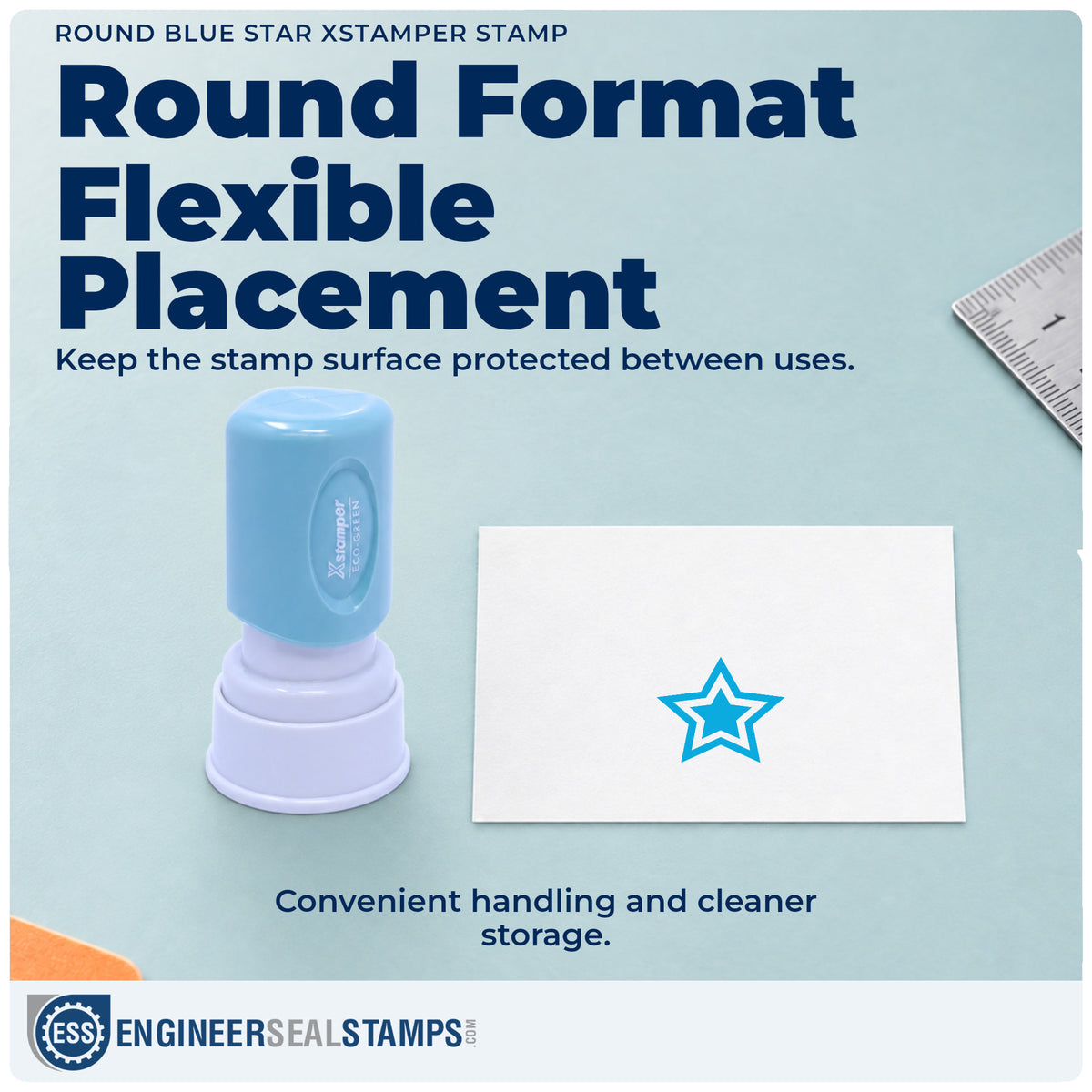 Features of the "Star" Xstamper No. 11421 pre-inked stamp
