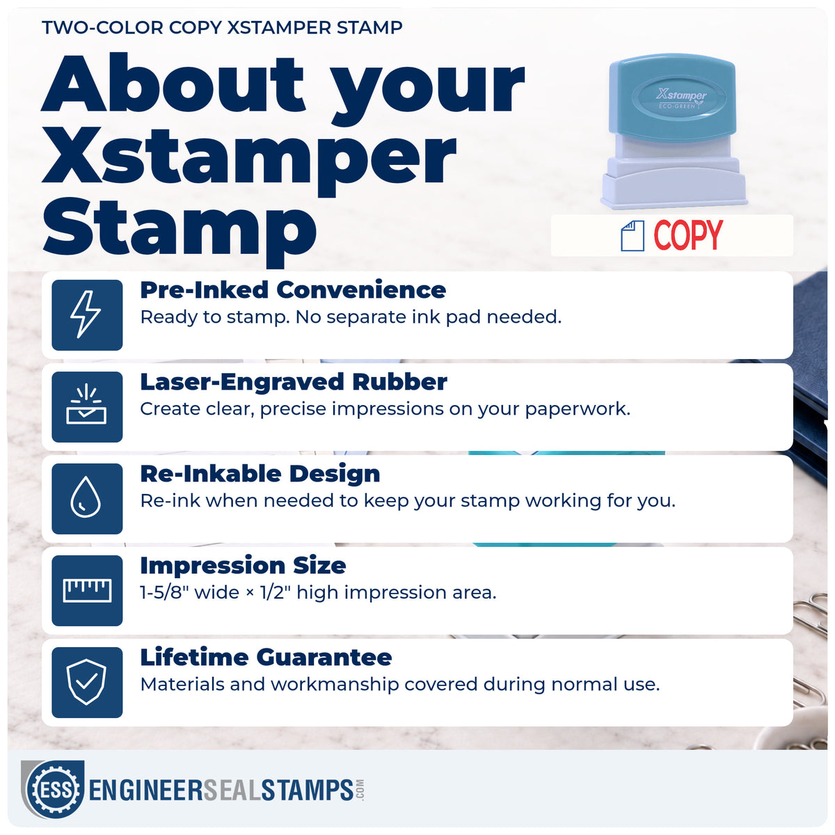 About the "Copy" Xstamper No. 2022 stamp and how to care for it
