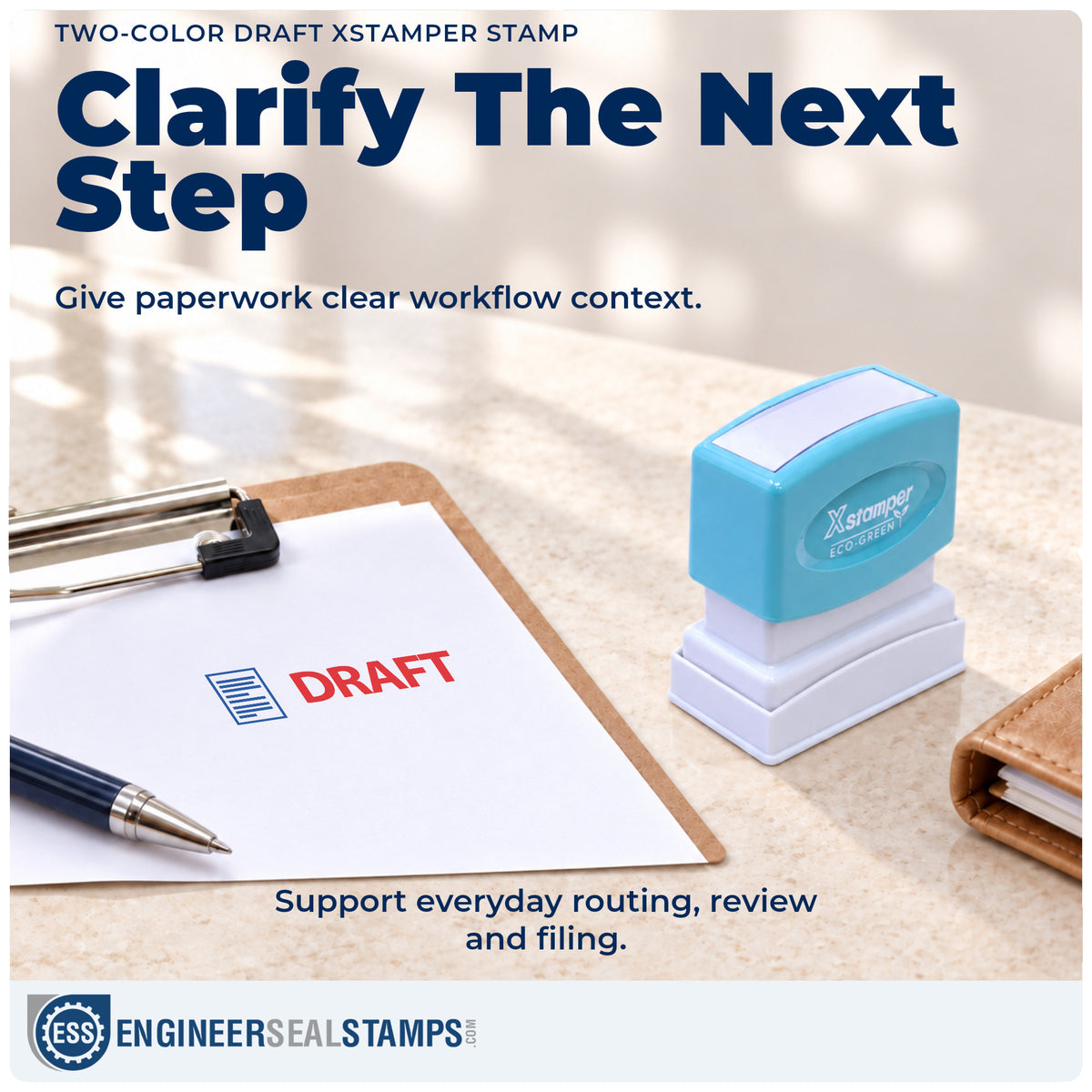 Where the "Draft" imprint fits in an office document workflow