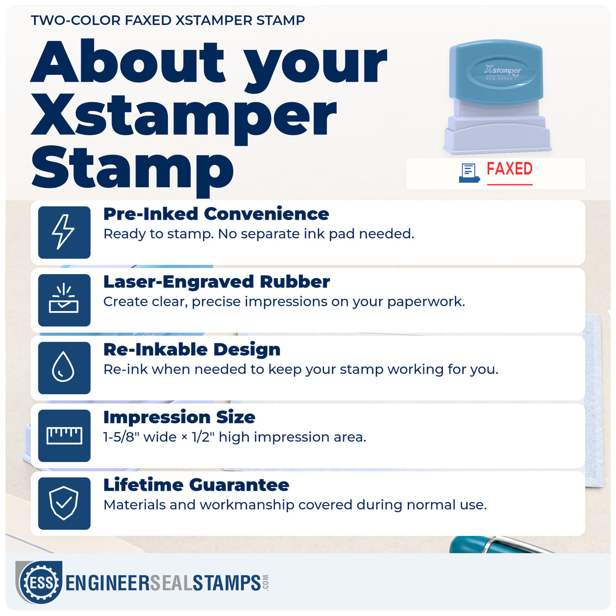 About the "Faxed" Xstamper No. 2023 stamp and how to care for it