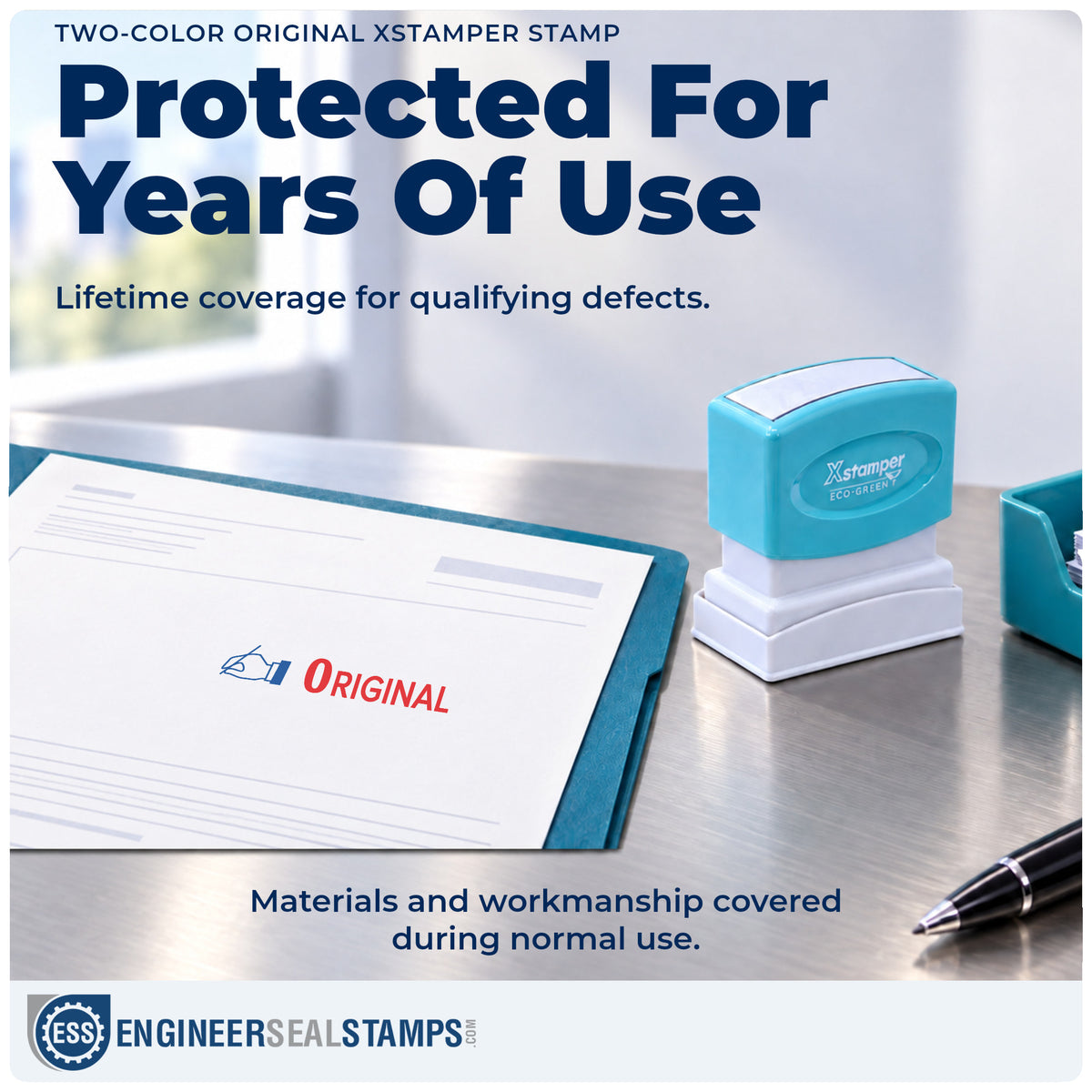 Lifetime guarantee coverage on the "Original" Xstamper pre-inked stamp