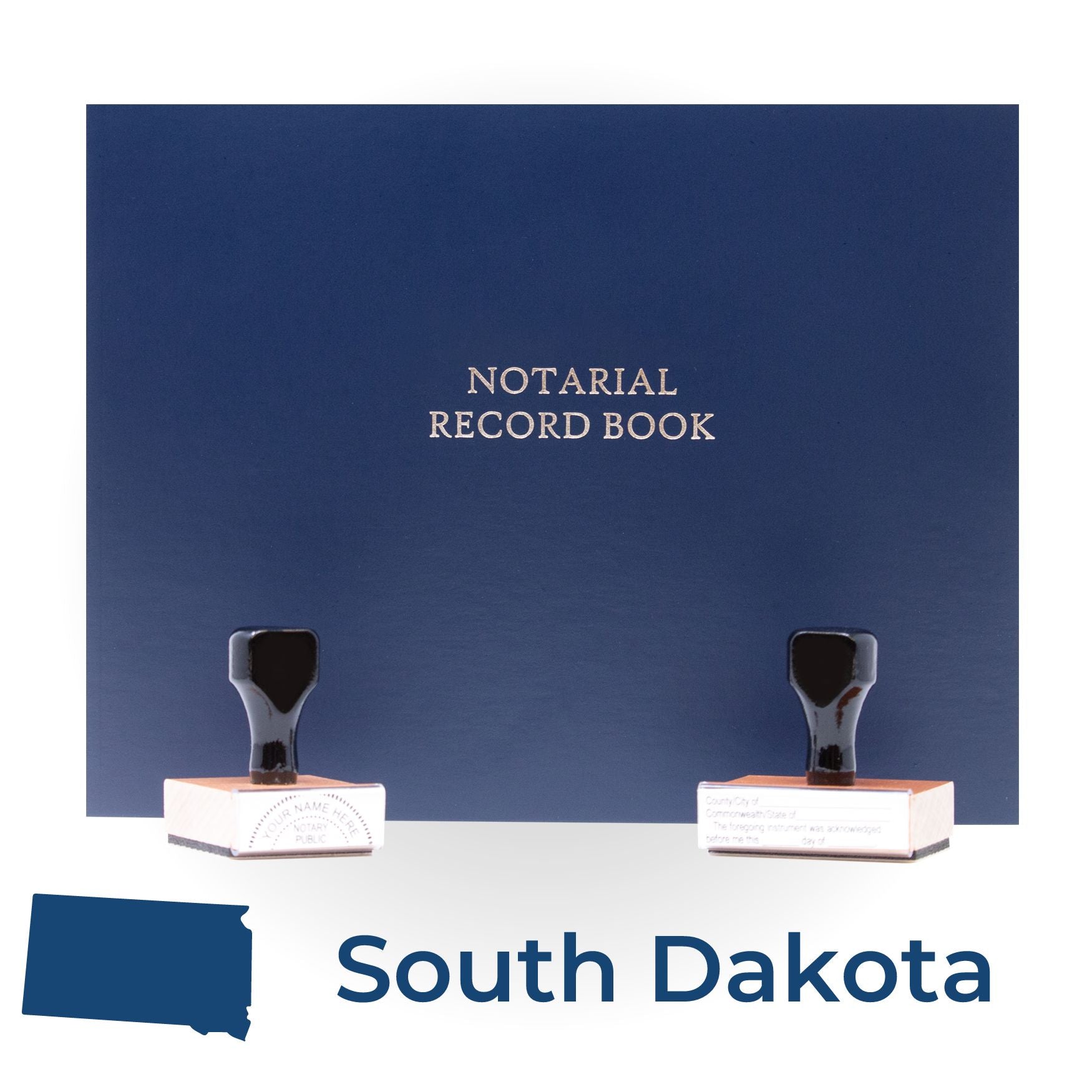 South Dakota Round Notary Kit with Rubber Stamps - Engineer Seal Stamps