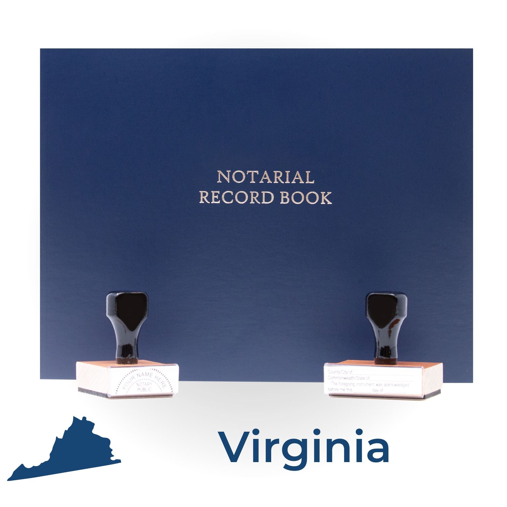 Virginia Round Notary Kit with Rubber Stamps - Engineer Seal Stamps