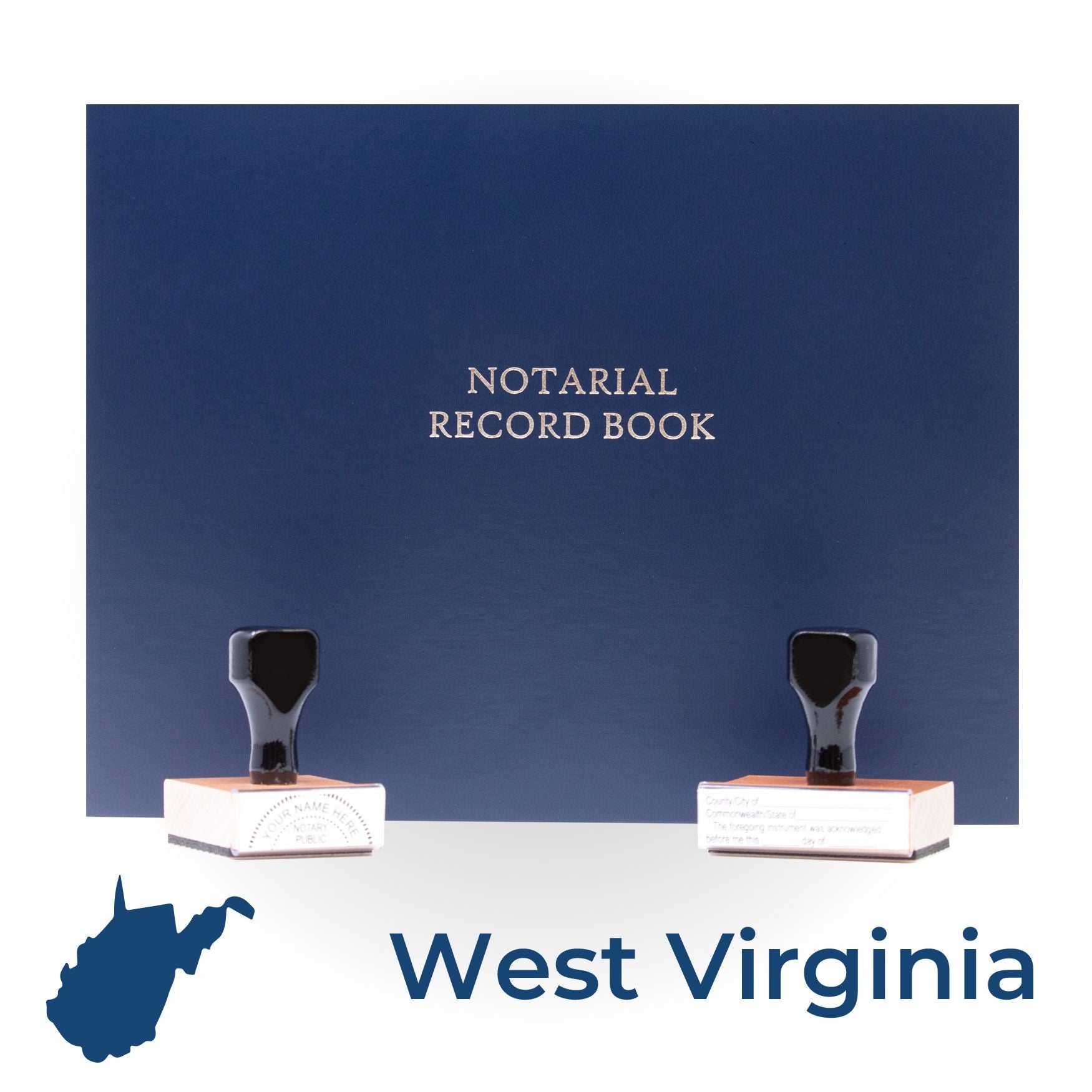 West Virginia Round Notary Kit with Rubber Stamps - Engineer Seal Stamps