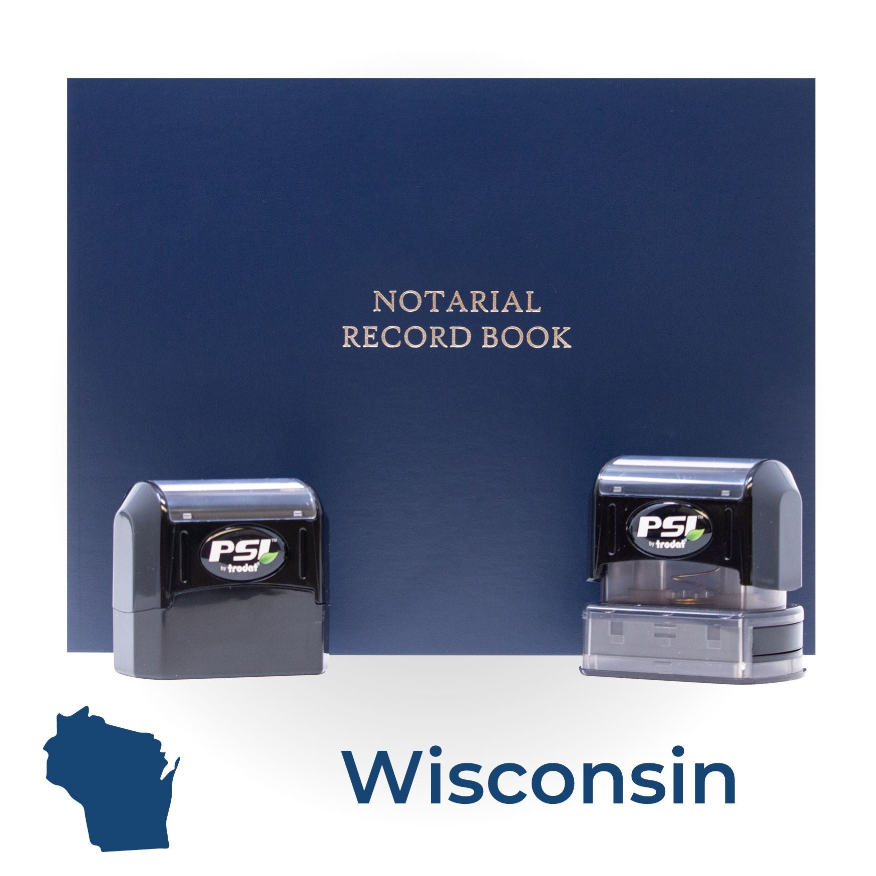 WI Notary Package with PSI Pre-Inked Notary Stamps - Engineer Seal Stamps