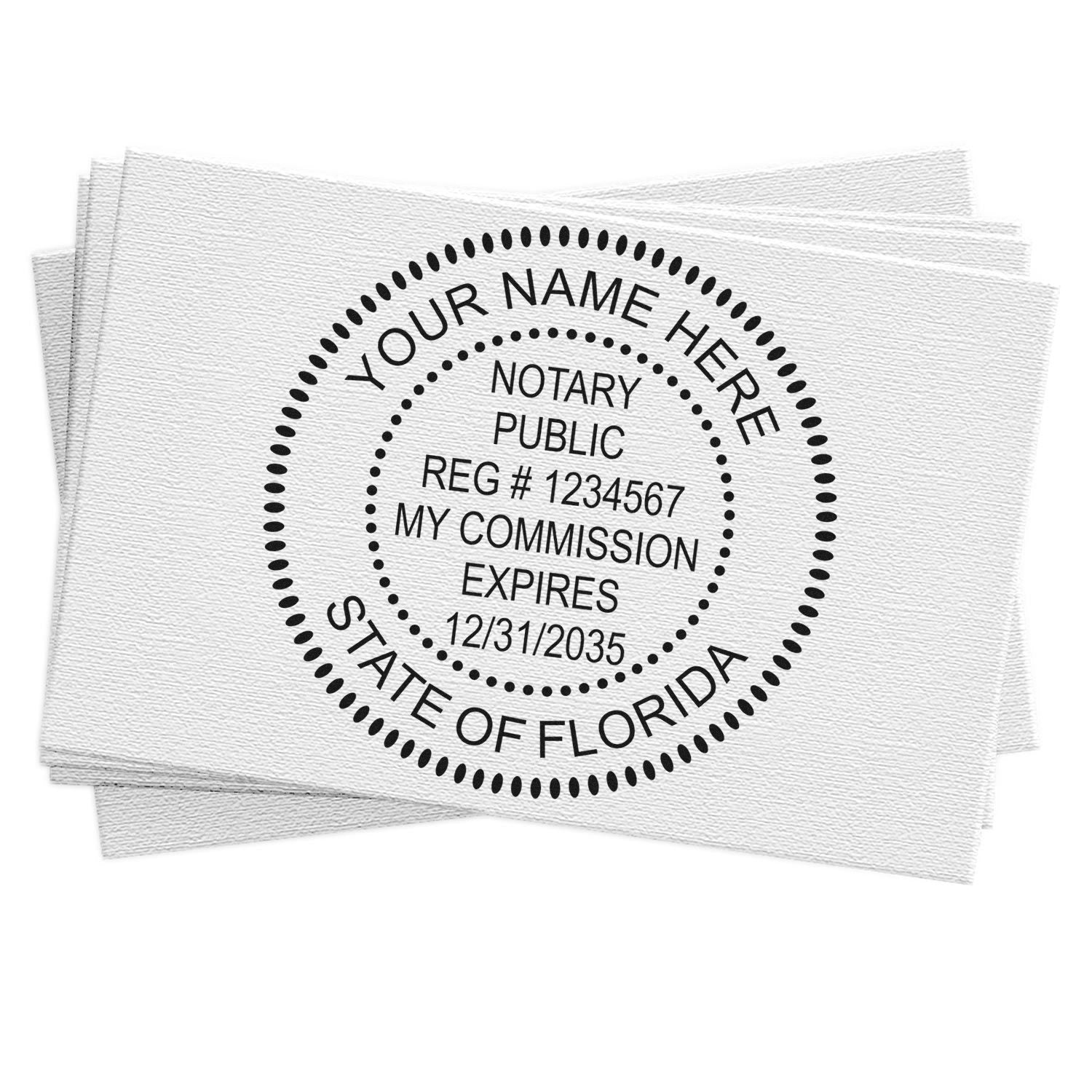 Florida Round Notary Kit with Rubber Stamps - Engineer Seal Stamps