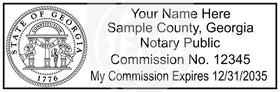 Georgia Rectangular Notary Stamp Imprint Example