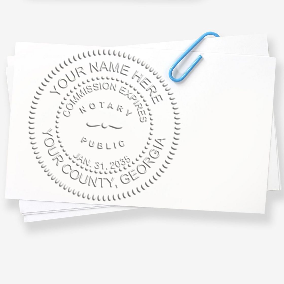 Rectangular PSI Georgia Notary Stamp and Georgia Notary Seal Bundle - Engineer Seal Stamps