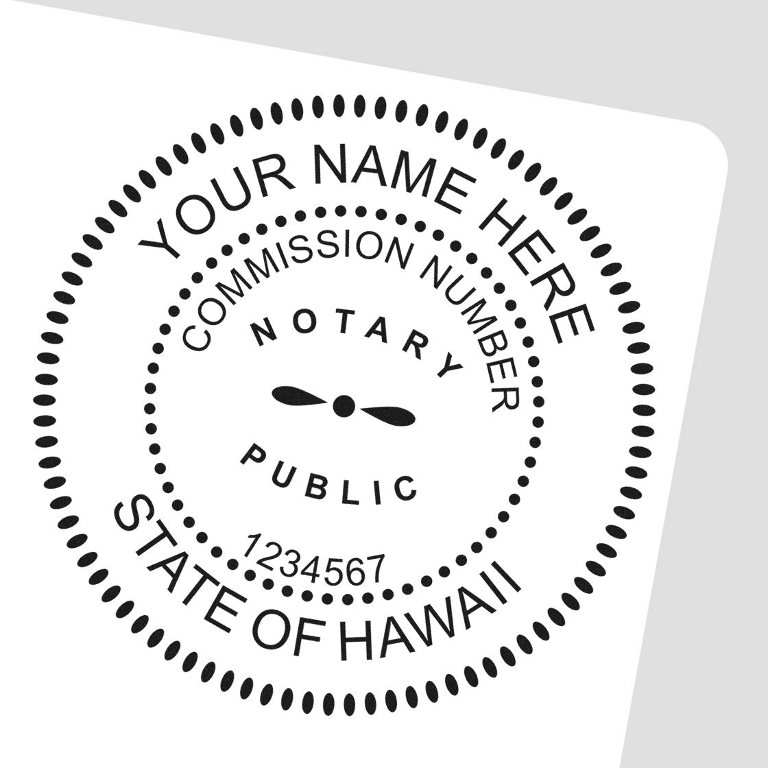 Hawaii Round Notary Kit with Rubber Stamps - Engineer Seal Stamps