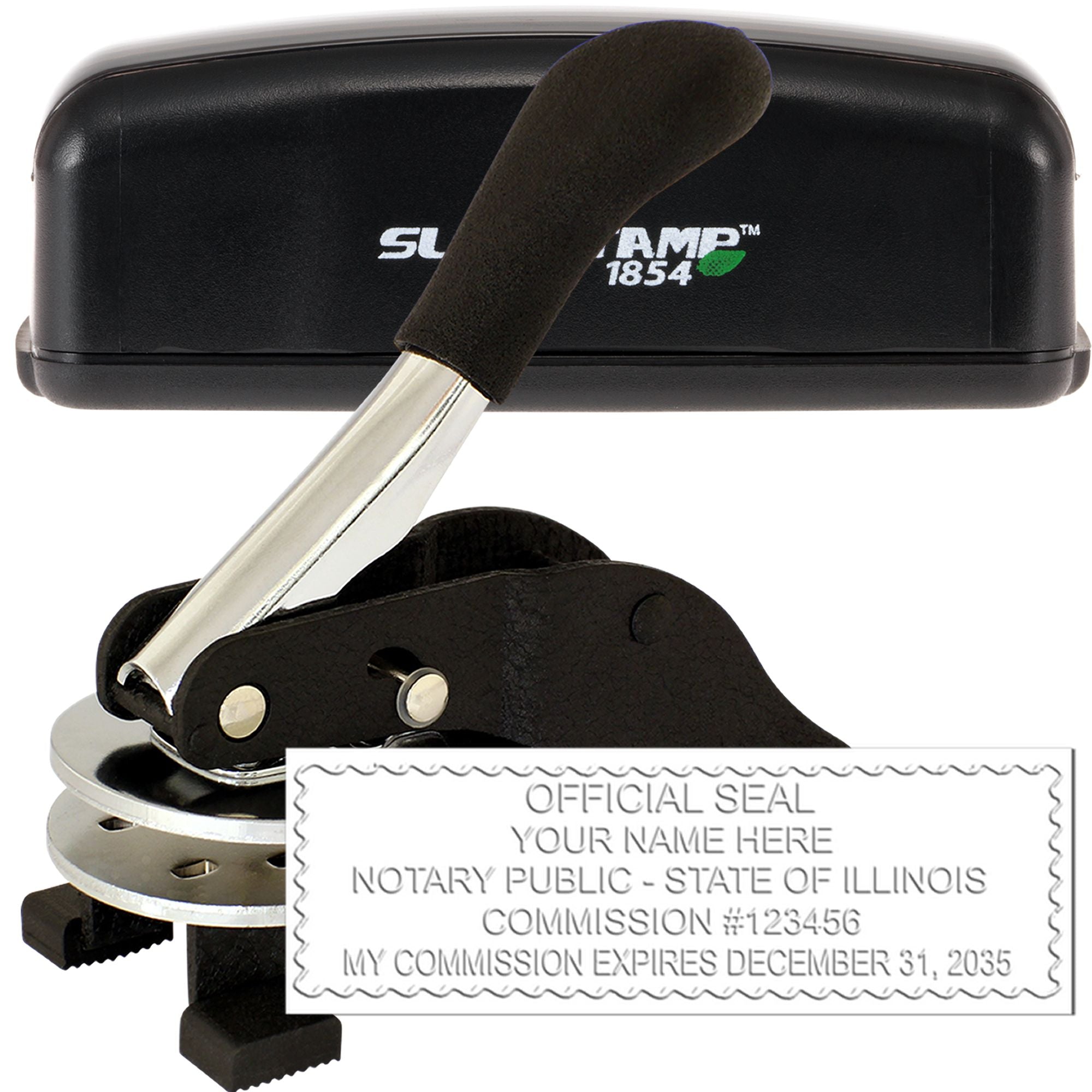 Illinois Rectangular Slim Notary Stamp and Seal Kit - Engineer Seal Stamps