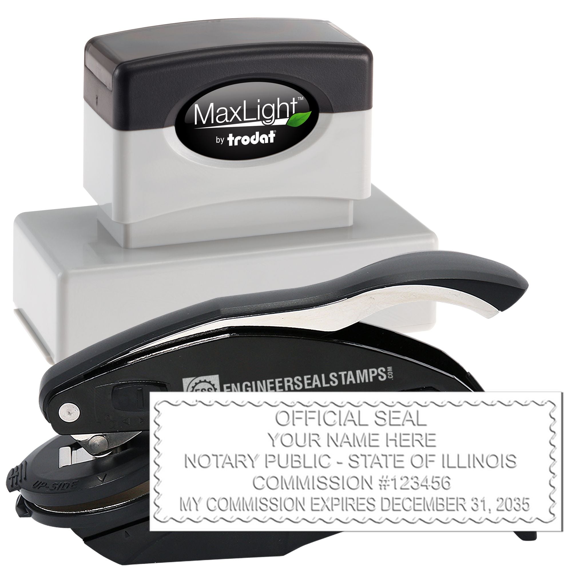 Notary Seal IL and Notary Stamp Illinois Bundle Kit - Engineer Seal Stamps