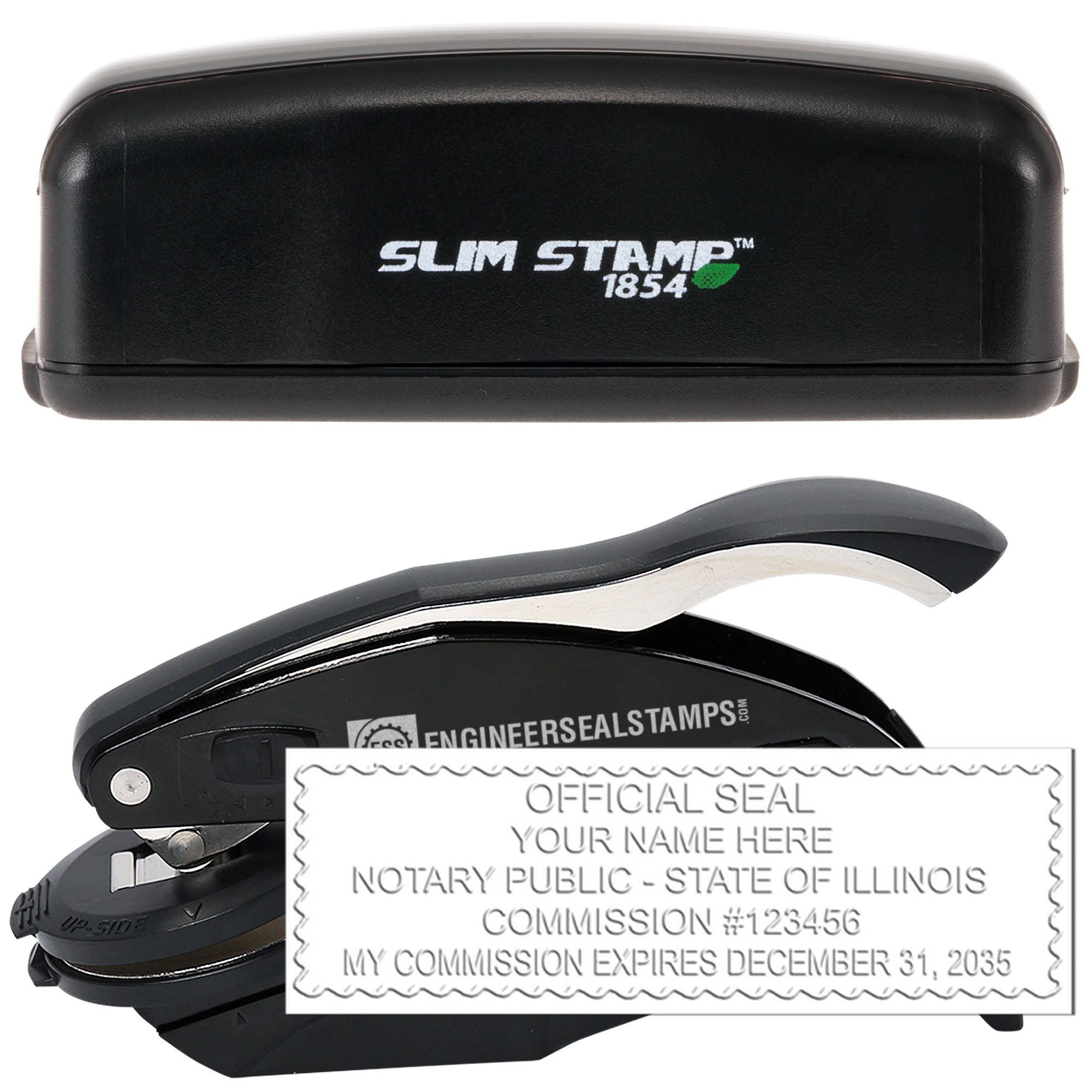 Rectangular Slim and Hybrid Seal Illinois Notary Supply Stamp and Seal Kit - Engineer Seal Stamps