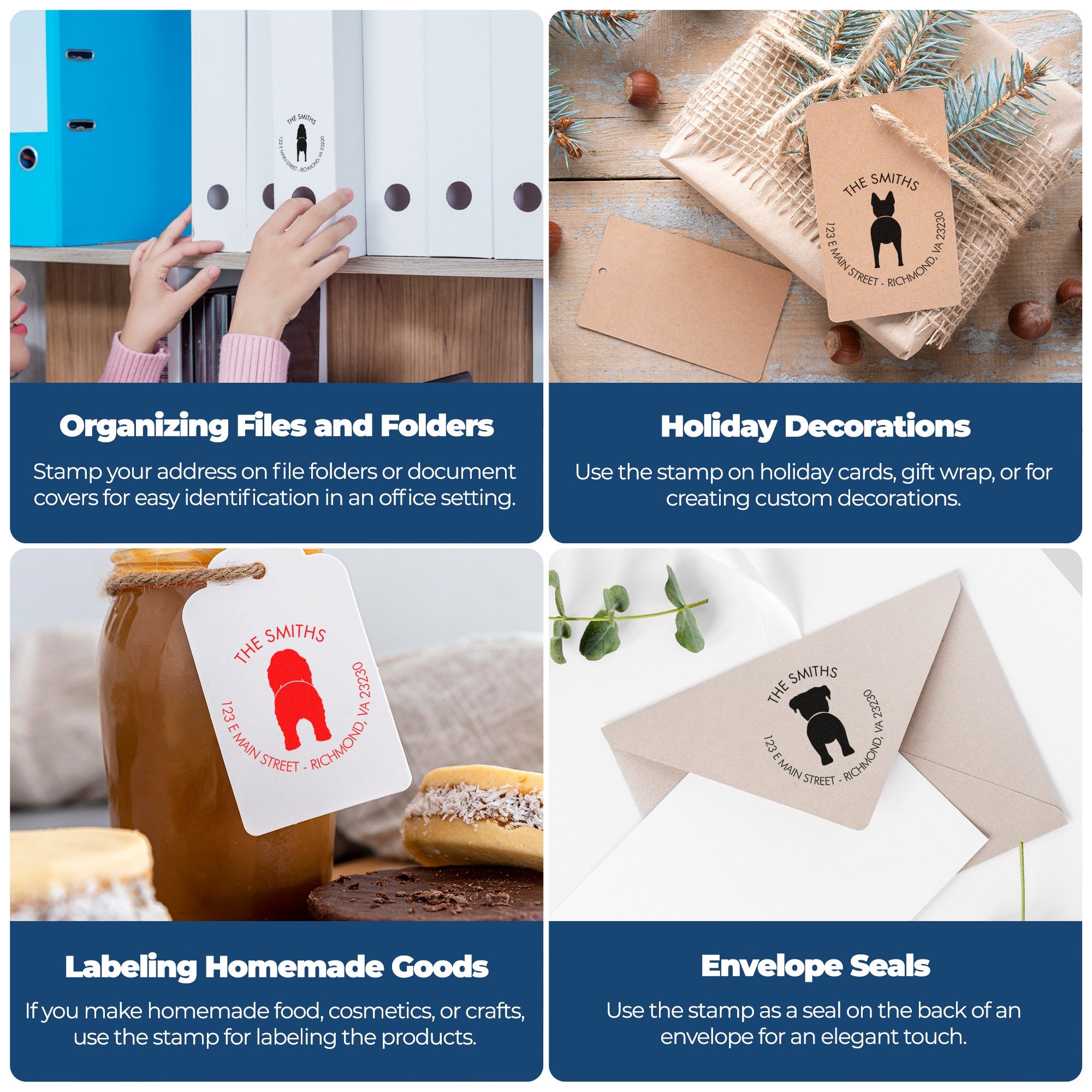 Self-Inking Shetland Sheepdog Custom-Made New Home Address Rubber Stamp - Engineer Seal Stamps