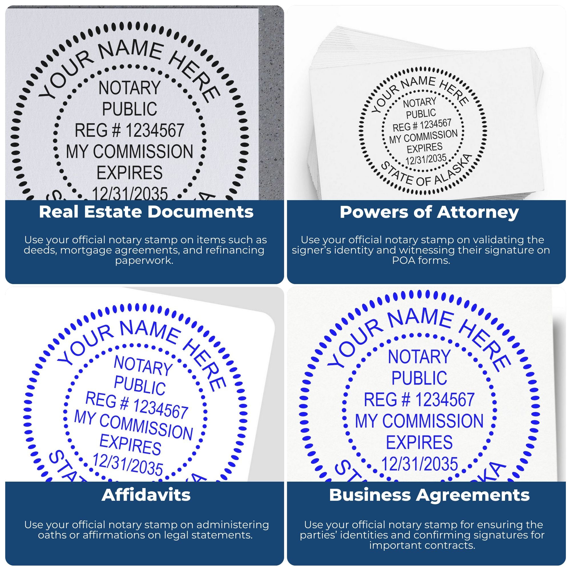 Alaska Soft Notary Supply Kit with Stamp and Notary Seal - Engineer Seal Stamps