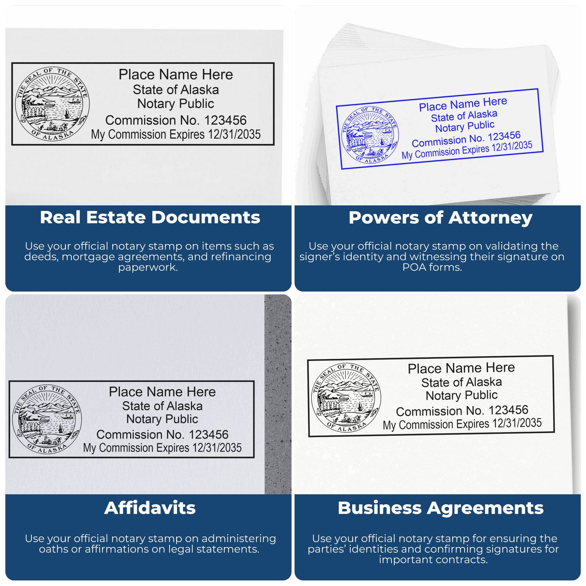 Alaska Notary Stamp and Alaska Notary Seal Bundle Kit with Soft Seal and Rectangular Wood Stamp - Engineer Seal Stamps