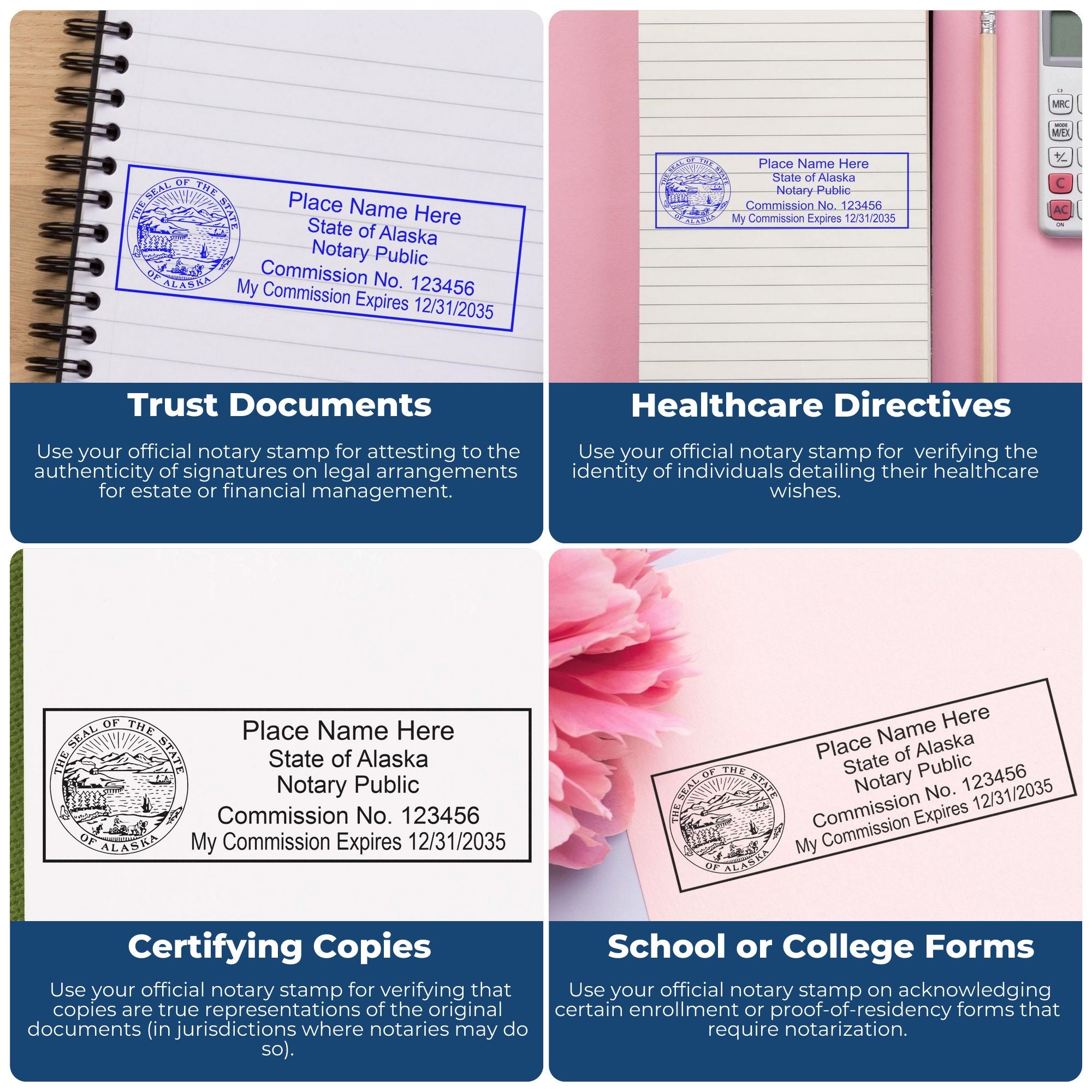 Alaska Notary Stamp and Seal Bundle Kit for AK Notaries - Engineer Seal Stamps