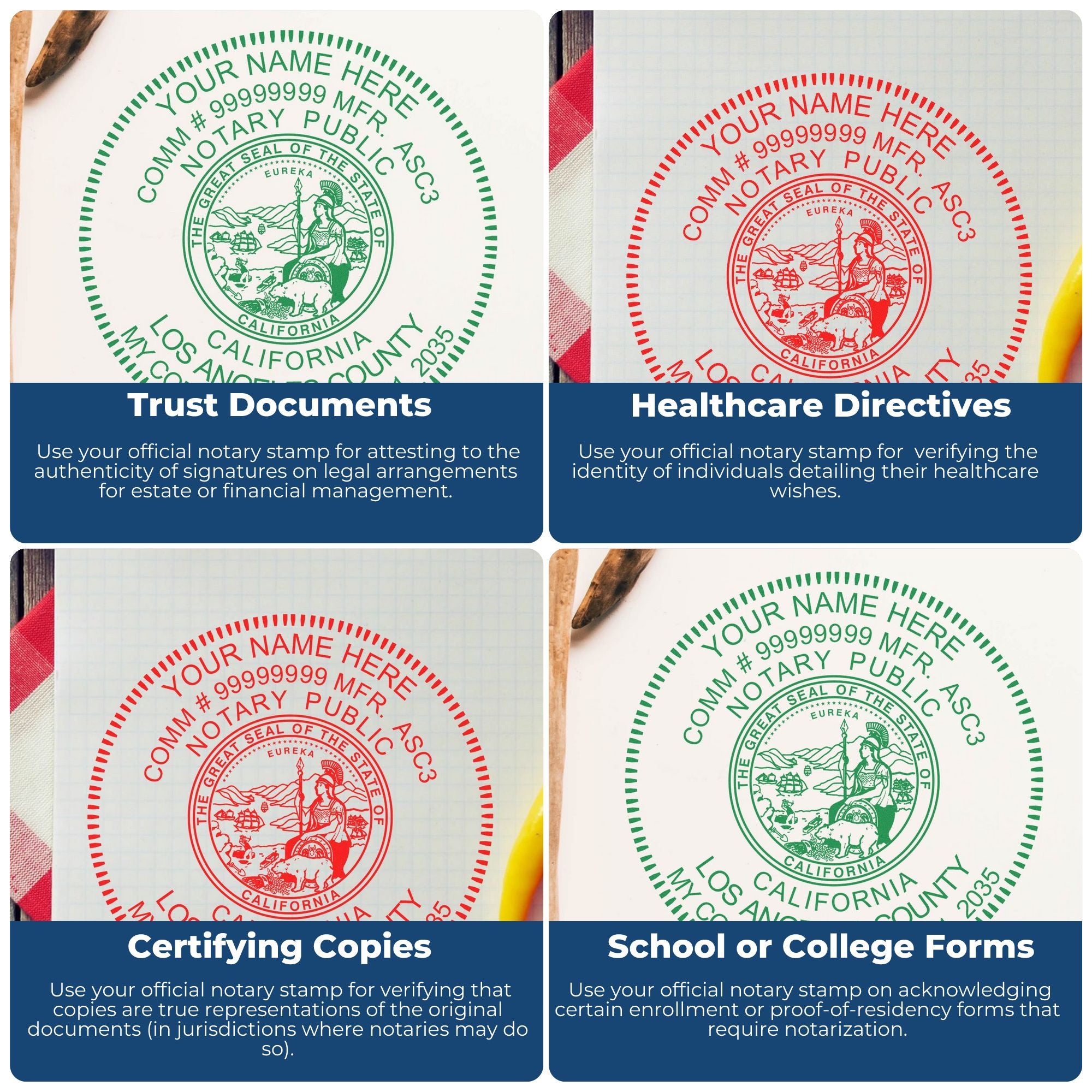 California Notary Supplies with California Notary Seal and Rubber Stamp Bundle Kit - Engineer Seal Stamps