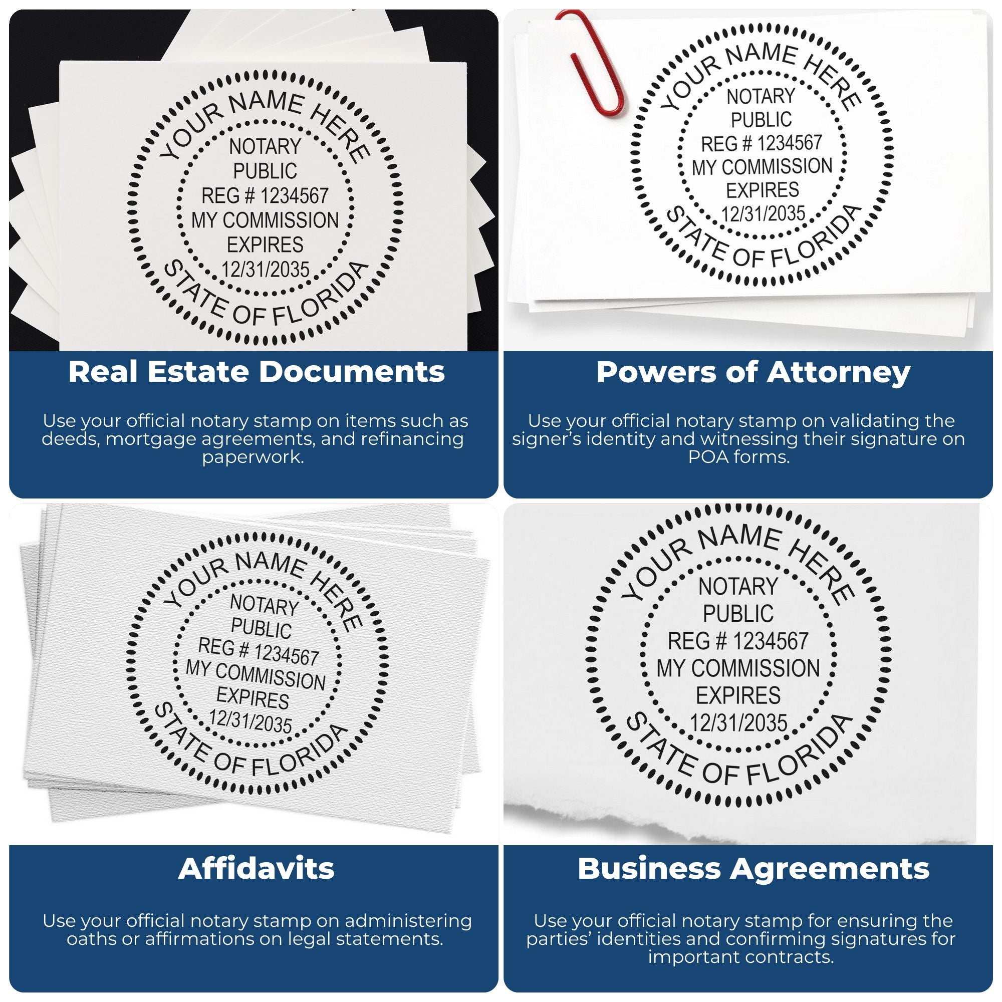 FL Notary Stamp and Seal, Hybrid Seal with Round Self-Inking Notary Stamp - Engineer Seal Stamps