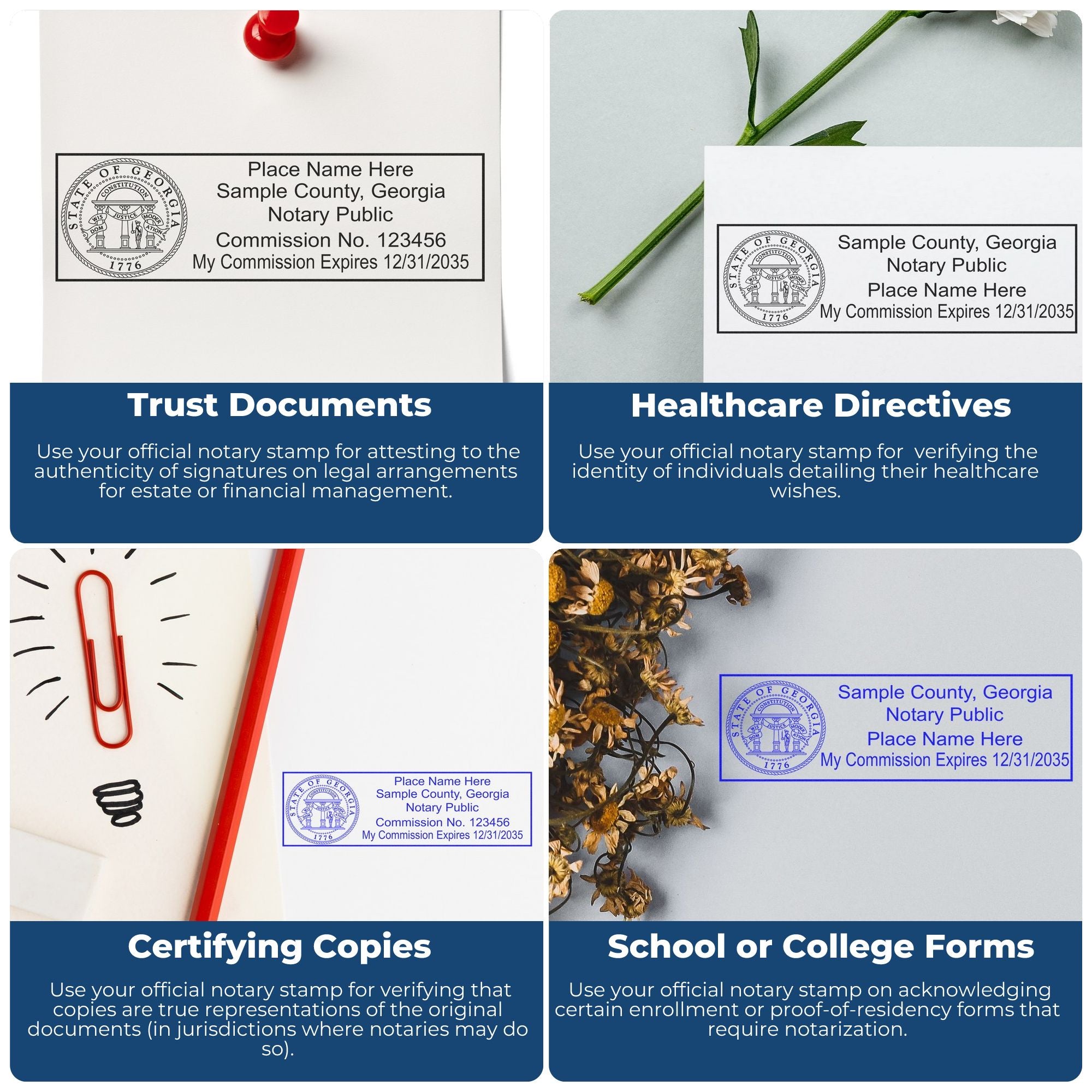 Georgia Notary Stamp and Seal Bundle Kit for GA Notaries - Engineer Seal Stamps