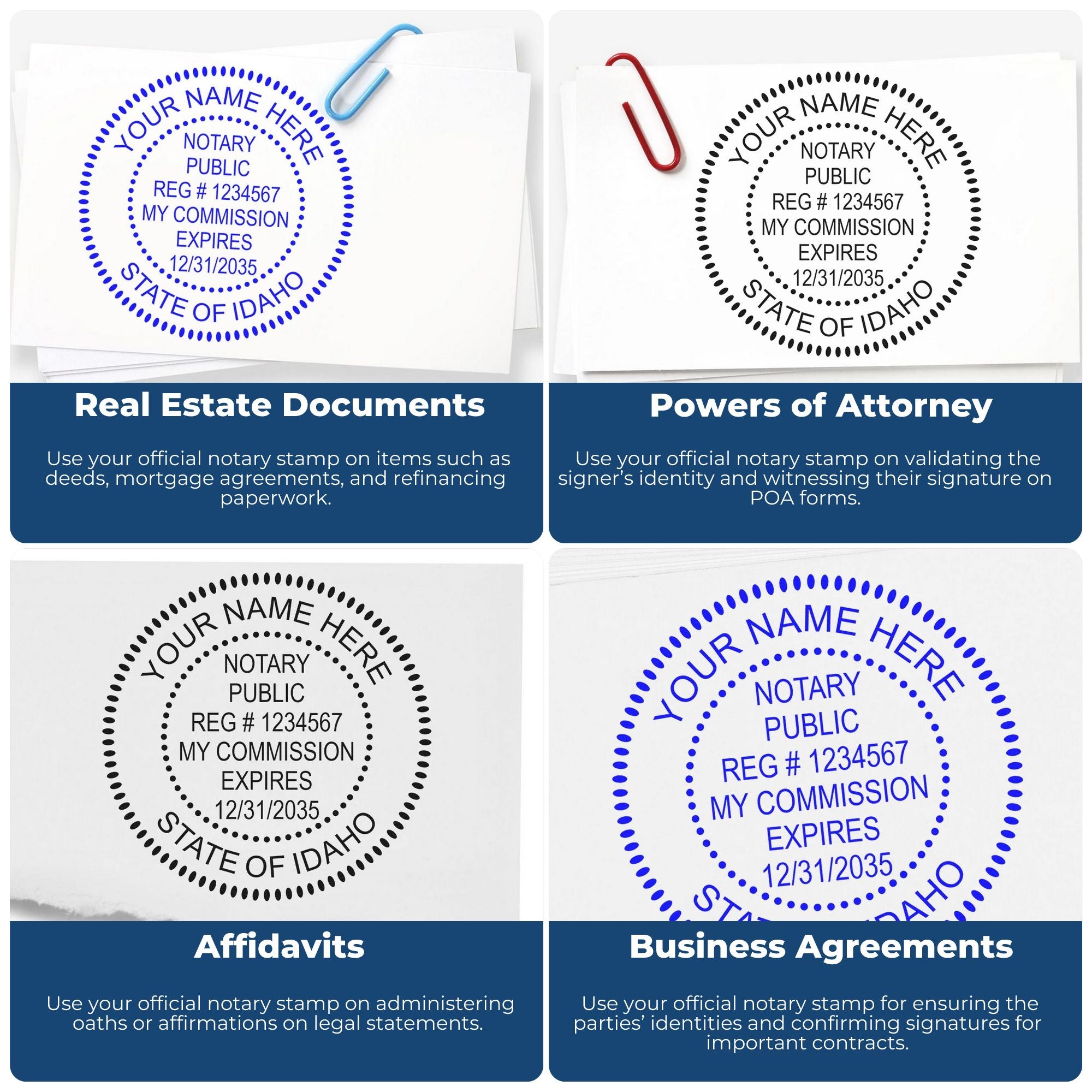 Idaho Notary Public Kit with PSI Notary Stamps - Engineer Seal Stamps