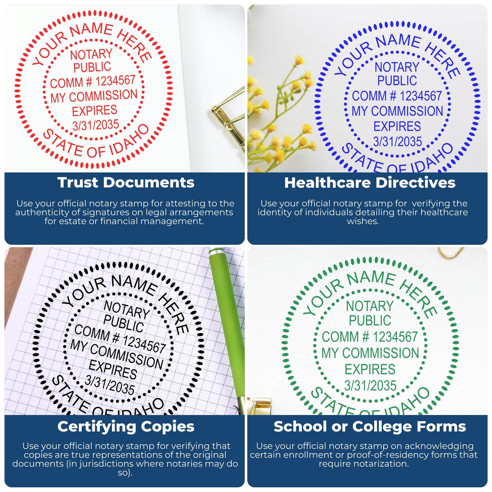 ID Notary Kit with Slim Stamps - Engineer Seal Stamps