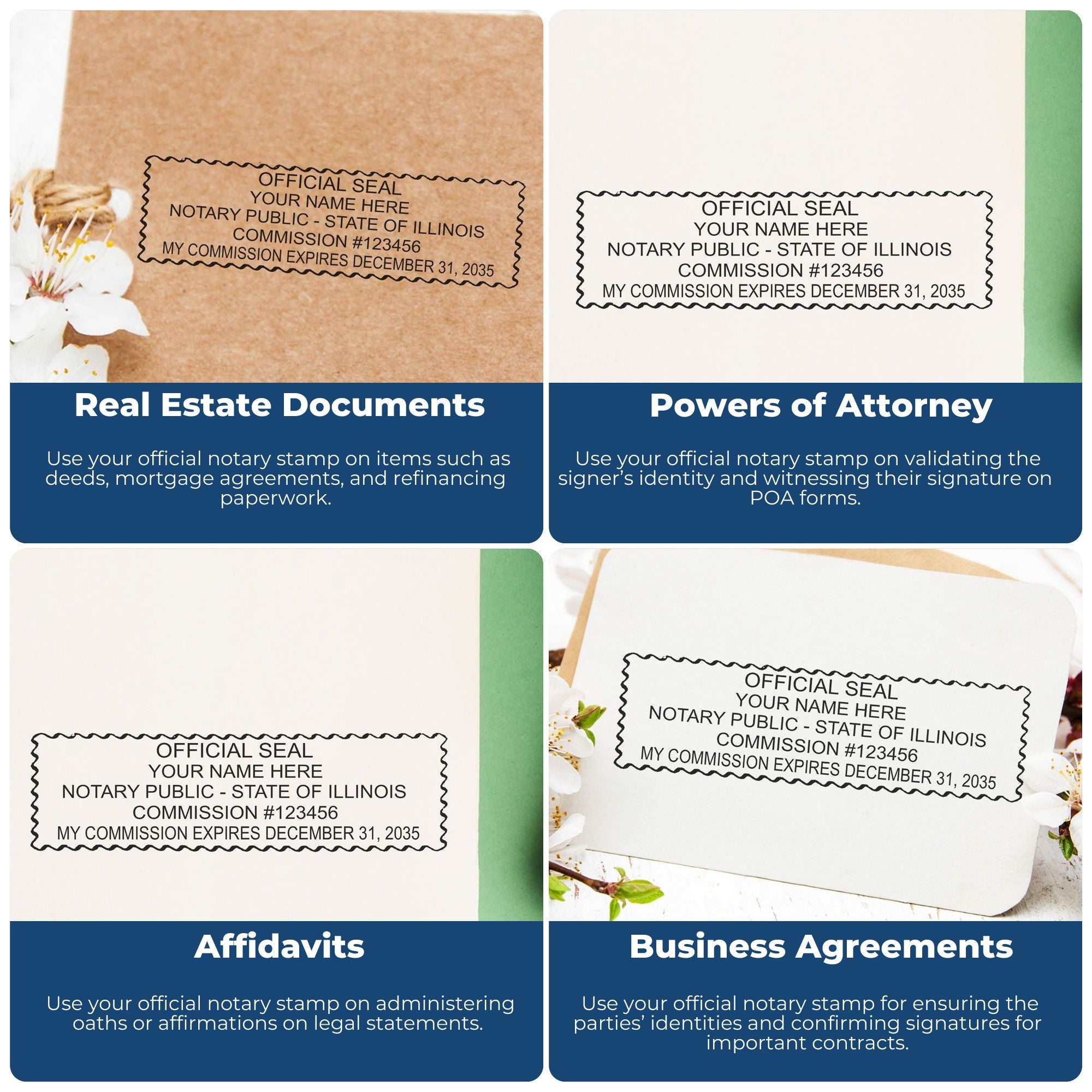 Illinois Notary Public Kit with PSI Notary Stamps - Engineer Seal Stamps