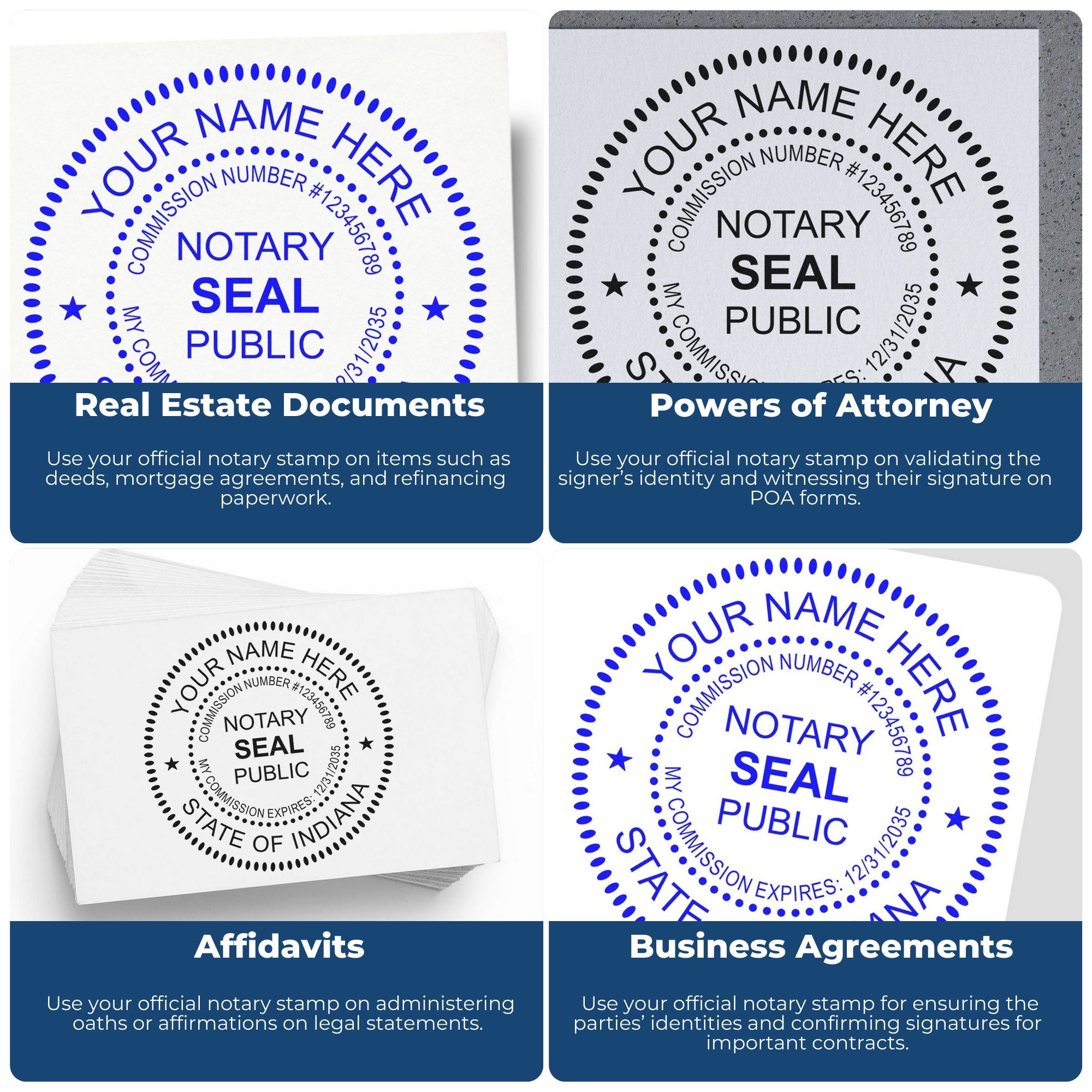 Indiana Notary Public Kit with PSI Notary Stamps - Engineer Seal Stamps