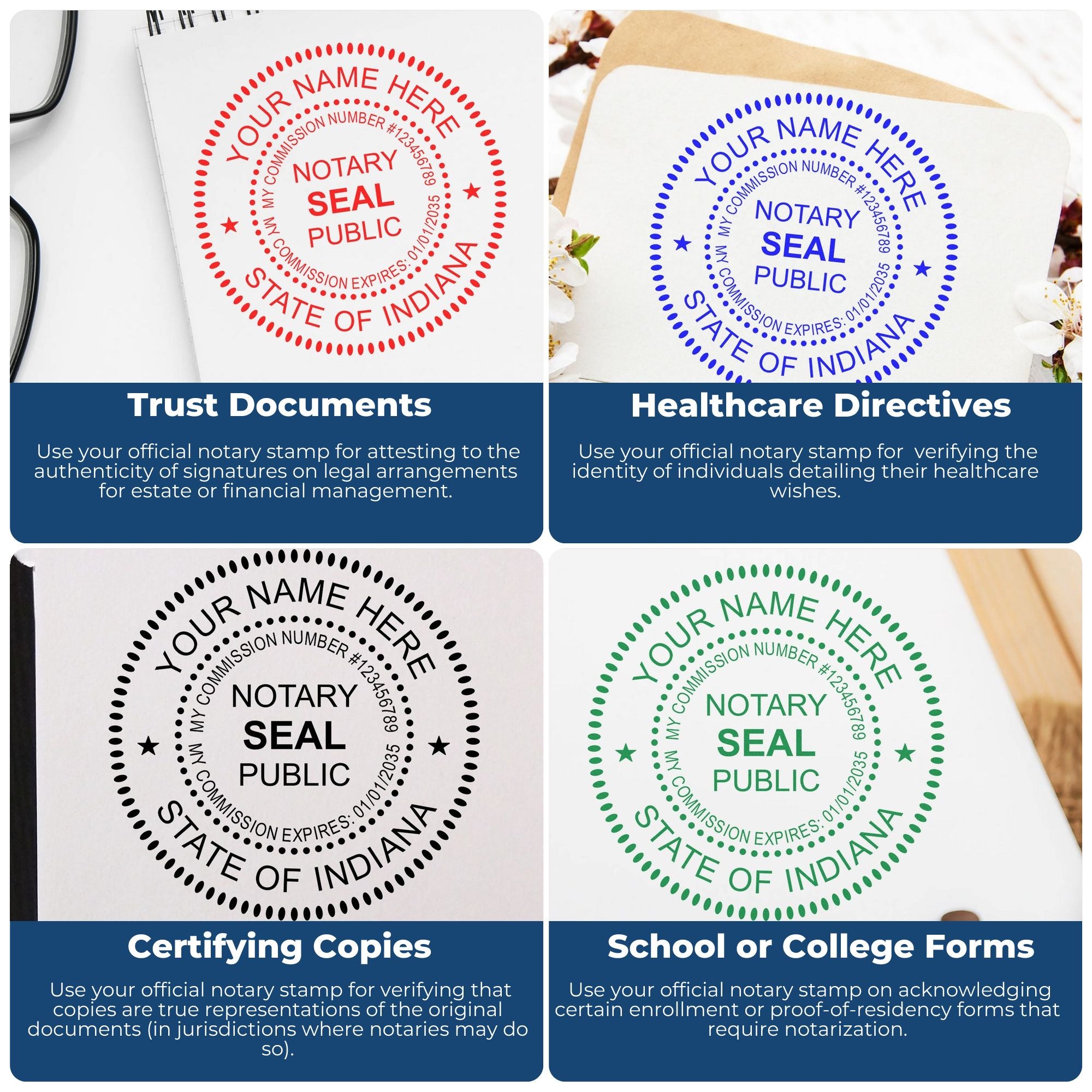 Notary Stamp and Seal for Indiana Bundle Kit - Engineer Seal Stamps