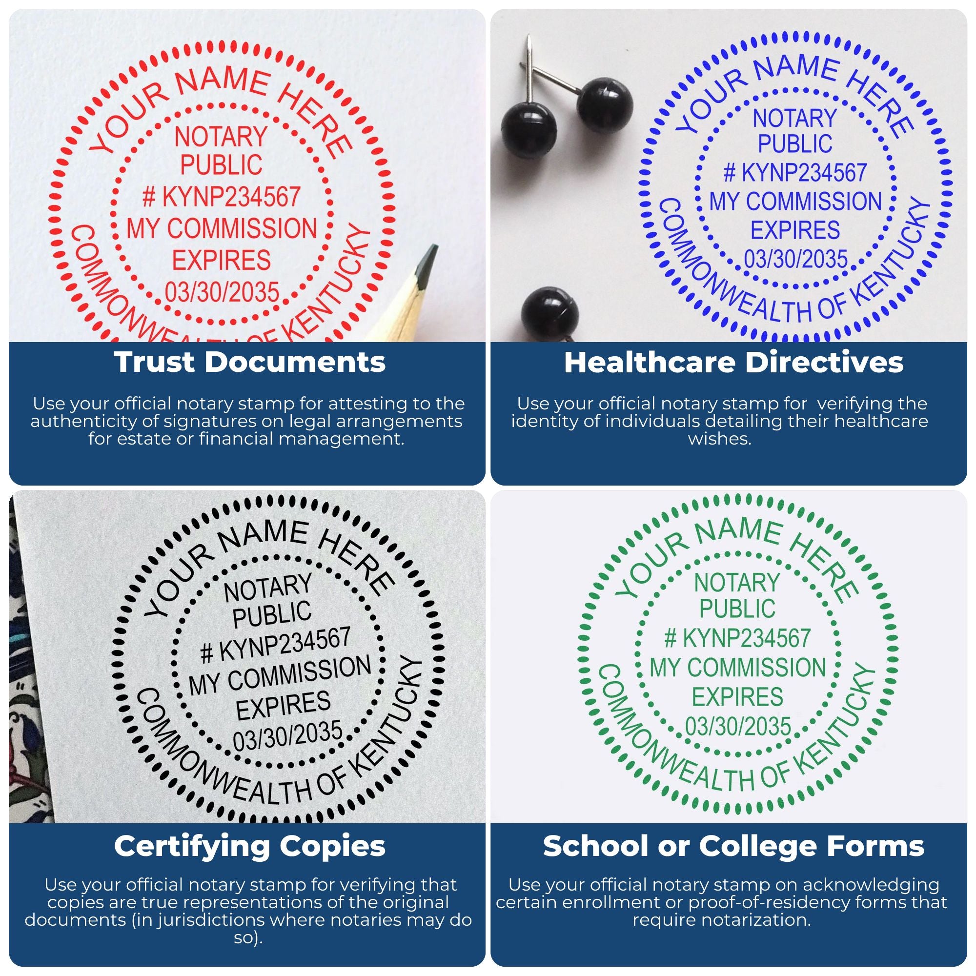 Kentucky Hybrid Notary Seal and KY Round Notary Stamp - Engineer Seal Stamps