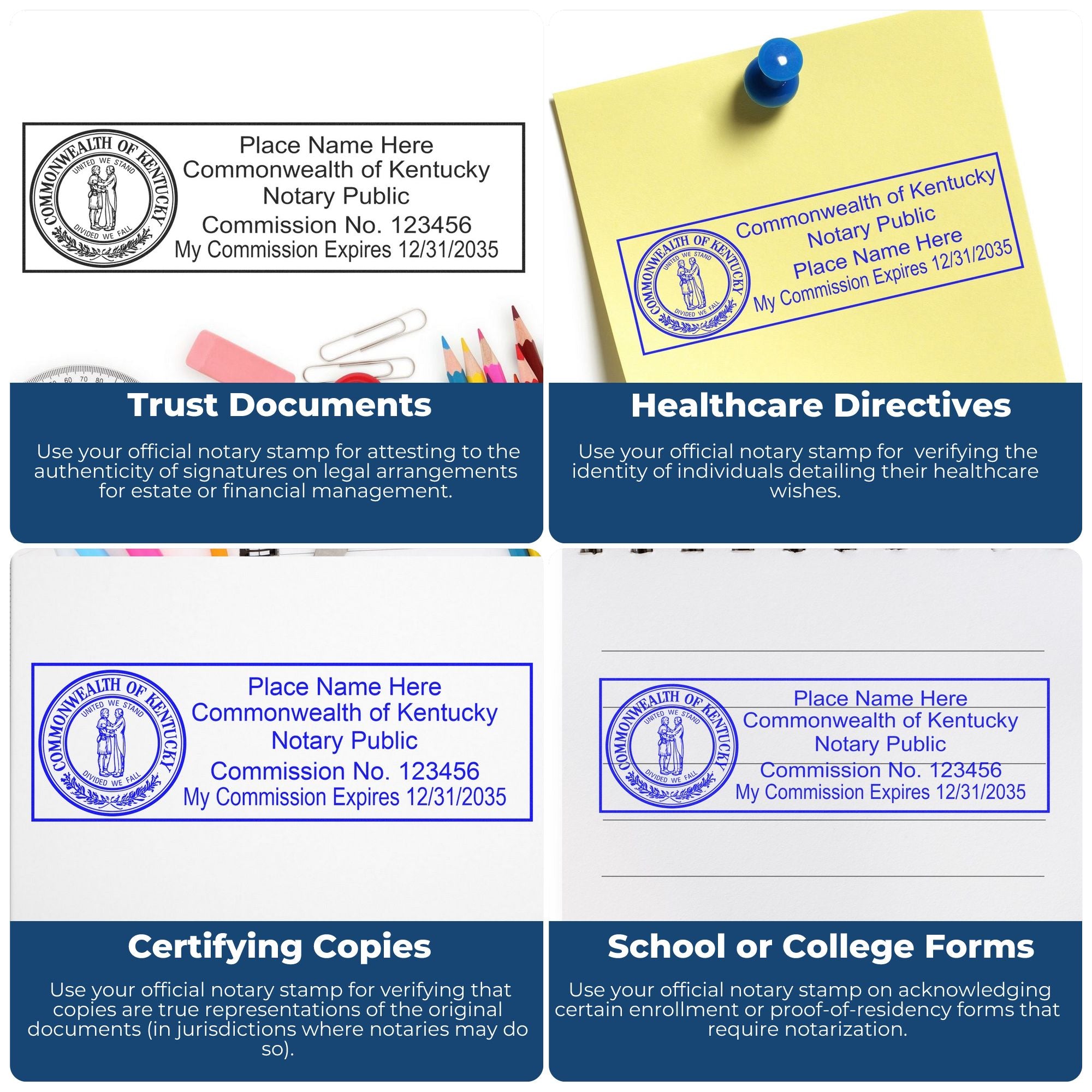 Rectangular Self Inking Kentucky Notary Stamp and Kentucky Notary Soft Seal - Engineer Seal Stamps