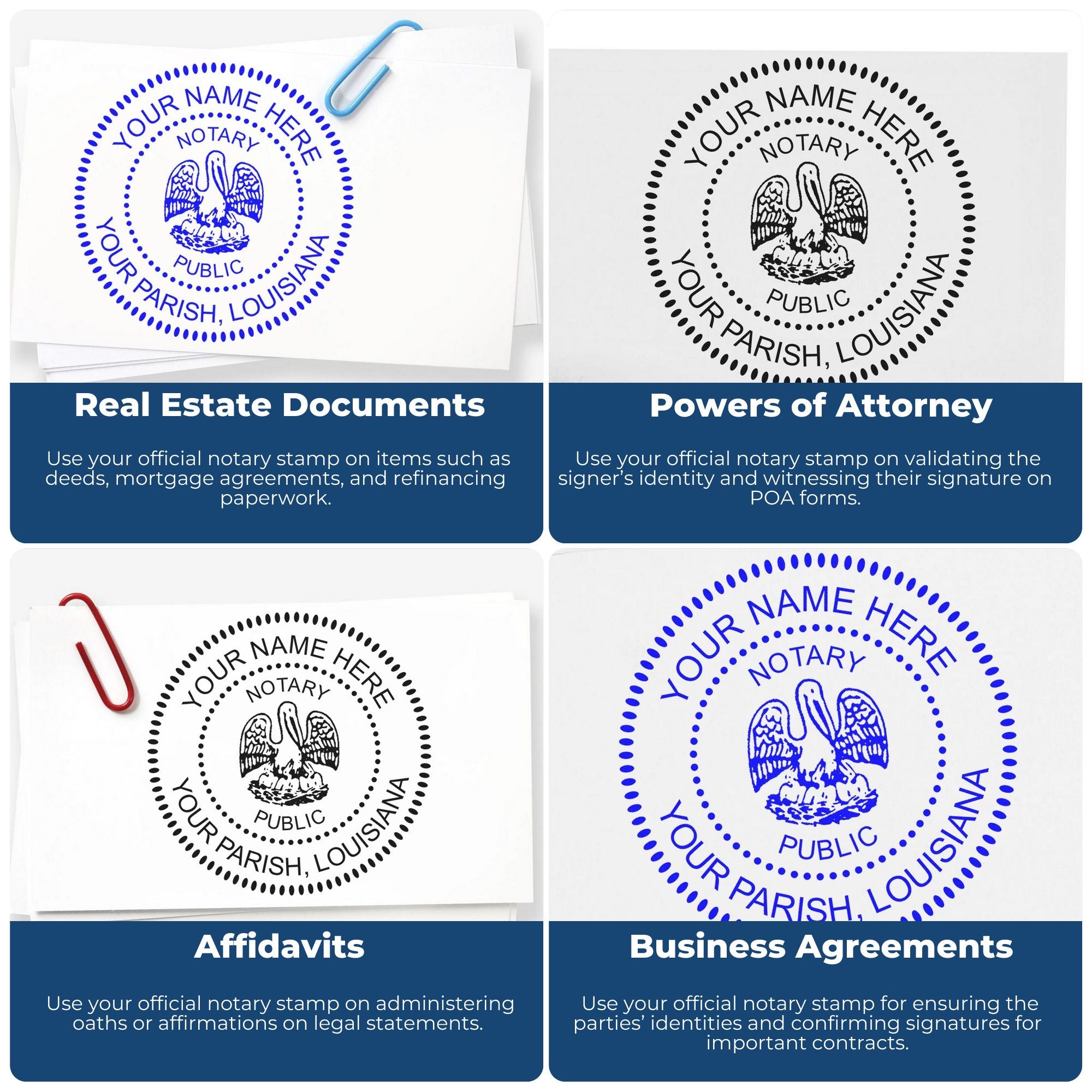 LA Notary Stamp and Seal, Hybrid Seal with Round Self-Inking Notary Stamp - Engineer Seal Stamps