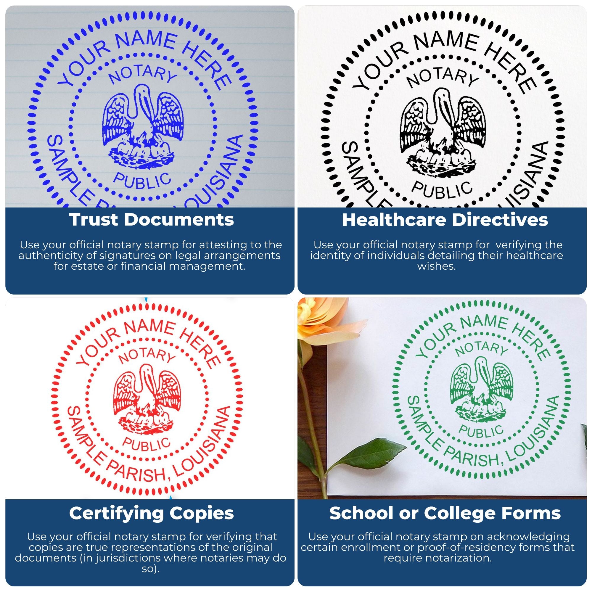 Louisiana Notary Desk Seal with Louisiana Round Notary Stamp Kit - Engineer Seal Stamps