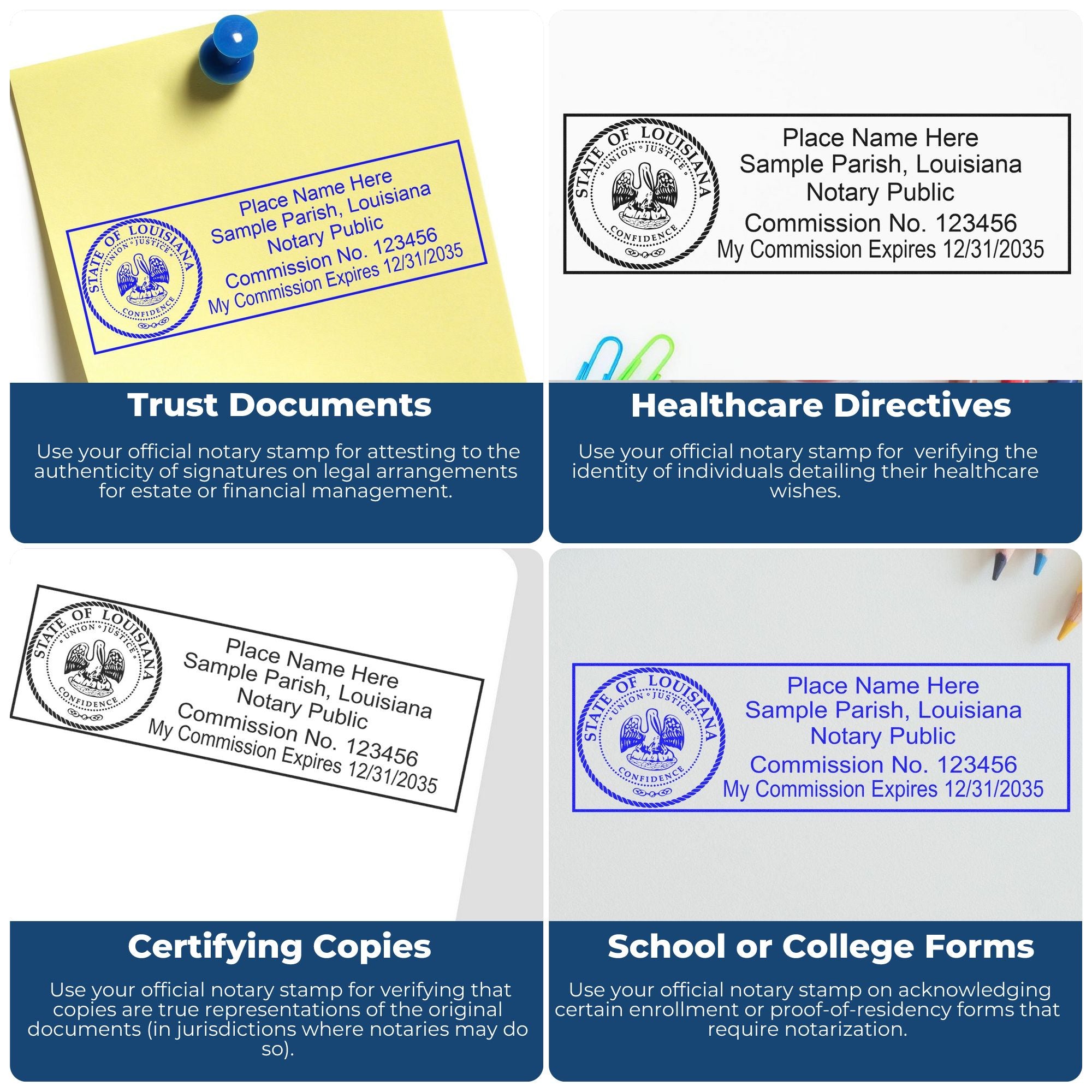 Louisiana Notary Stamp and Seal Bundle Kit for LA Notaries - Engineer Seal Stamps