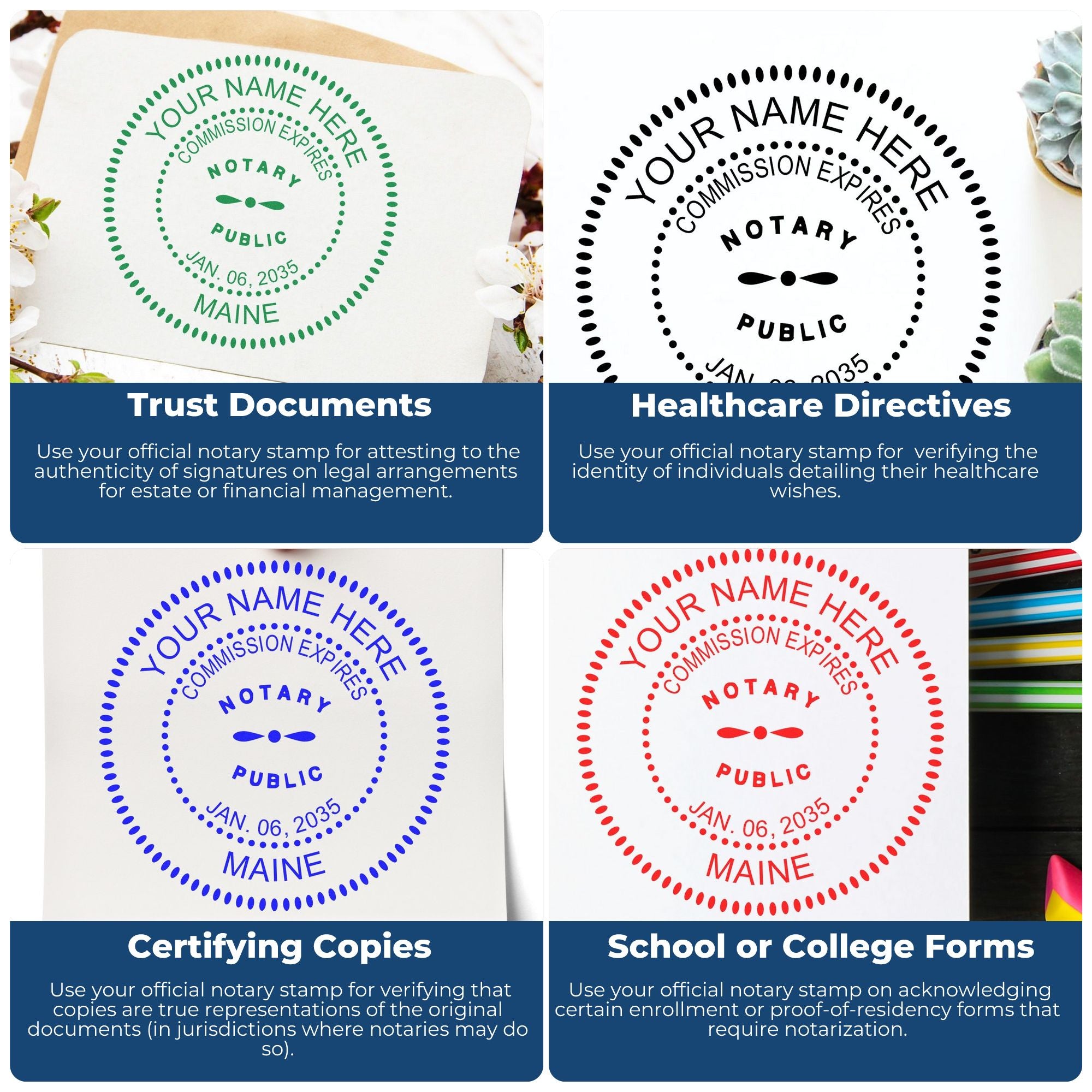 ME Notary Seal and Stamp with Hybrid Notary Seal and Round Notary Stamp - Engineer Seal Stamps