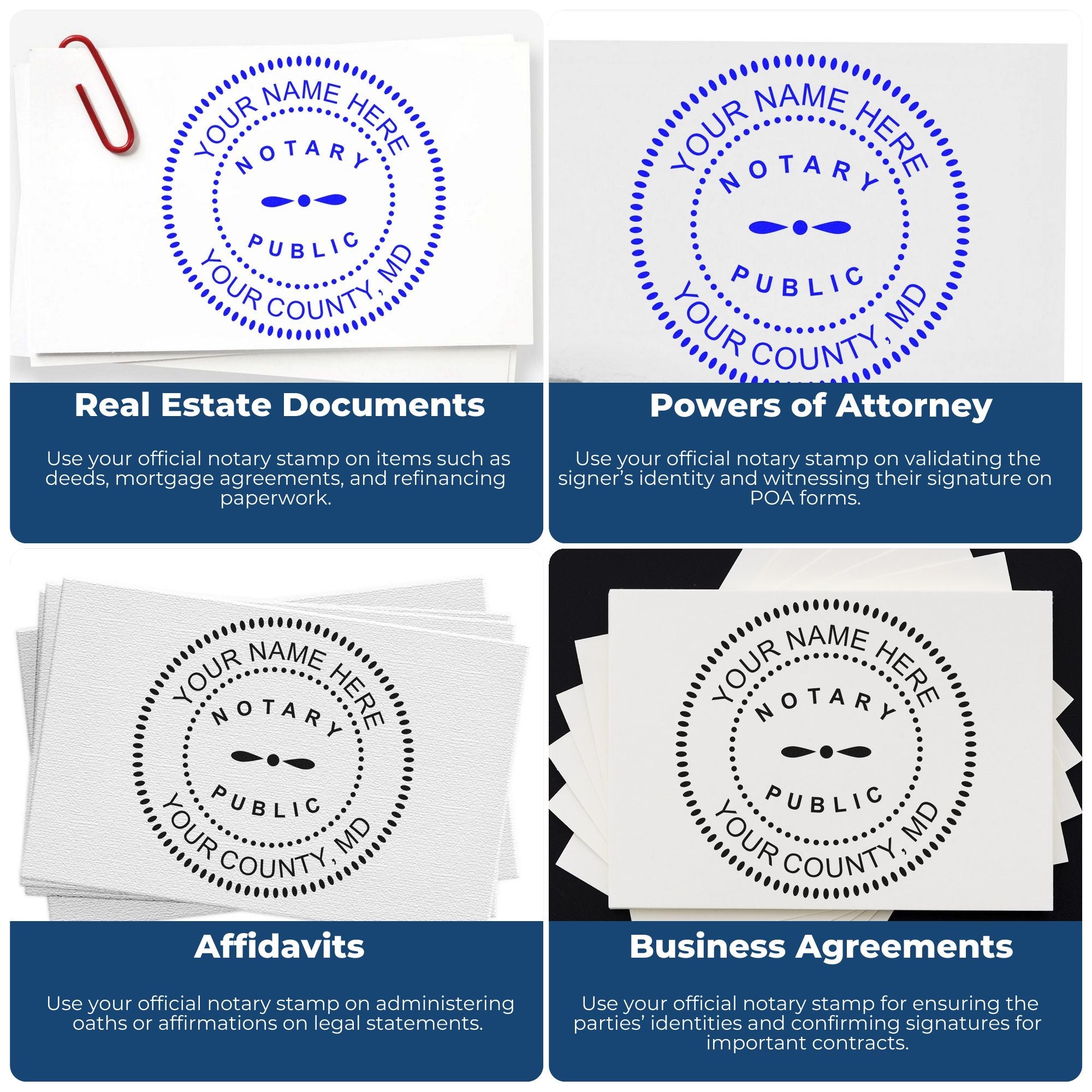 Maryland Notary Seal and Maryland Notary Stamp Kit, Desk Seal and Pre-Inked Notary Stamp - Engineer Seal Stamps