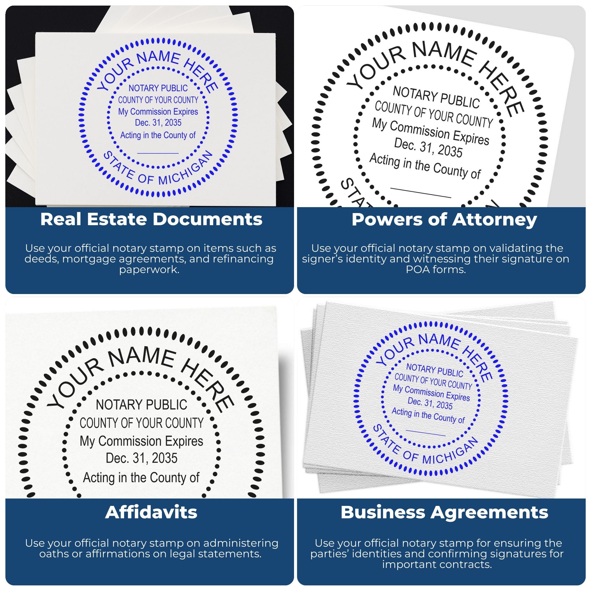 Michigan Notary Public Kit with PSI Notary Stamps - Engineer Seal Stamps