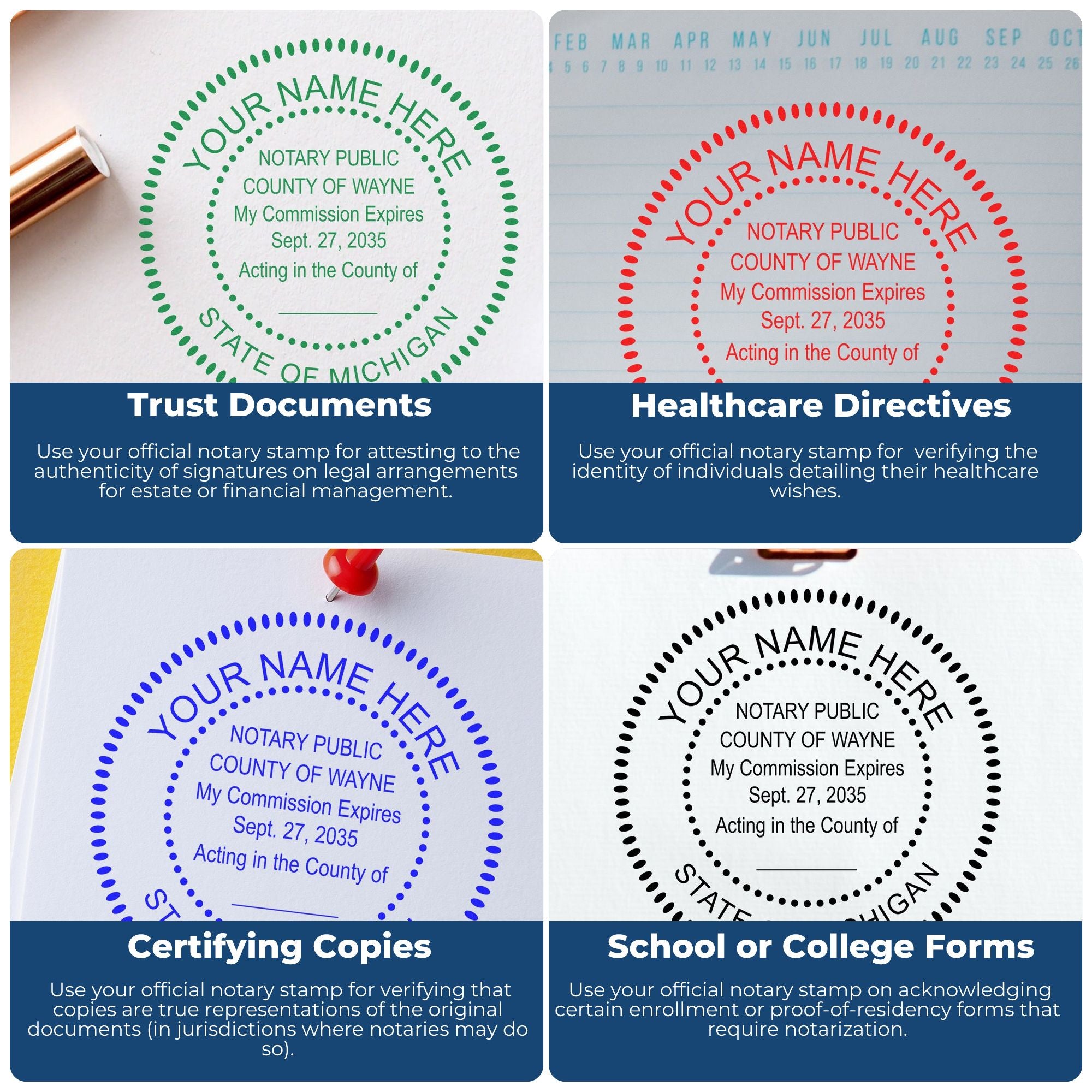 MI Notary Kit with Slim Stamps - Engineer Seal Stamps