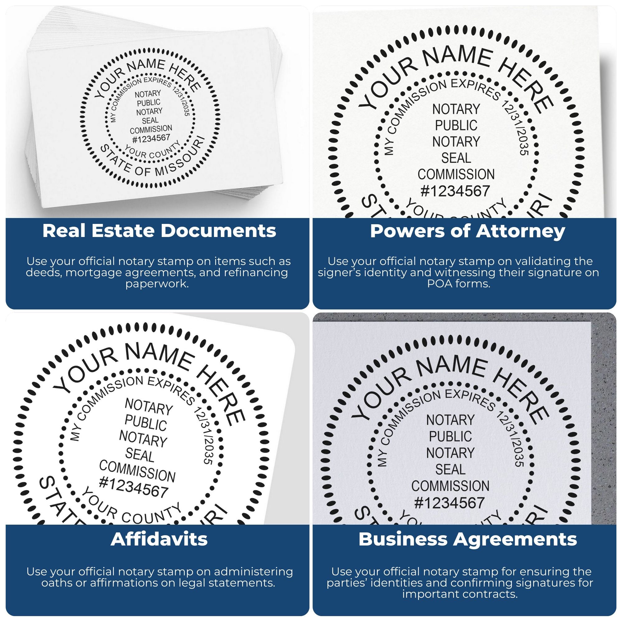 Missouri Soft Notary Supply Kit with Stamp and Notary Seal - Engineer Seal Stamps