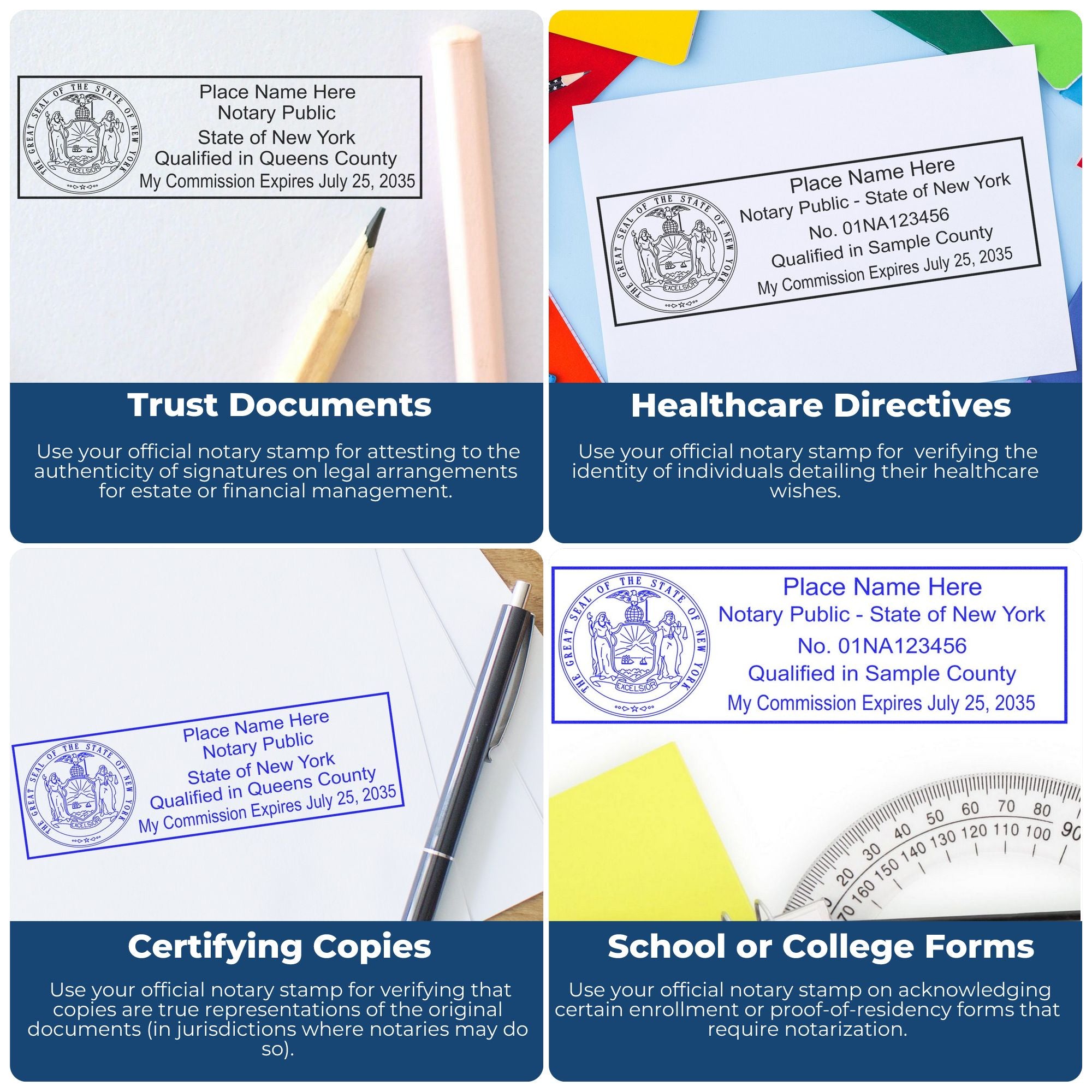 Rectangular Self Inking New York Notary Stamp and New York Notary Soft Seal - Engineer Seal Stamps