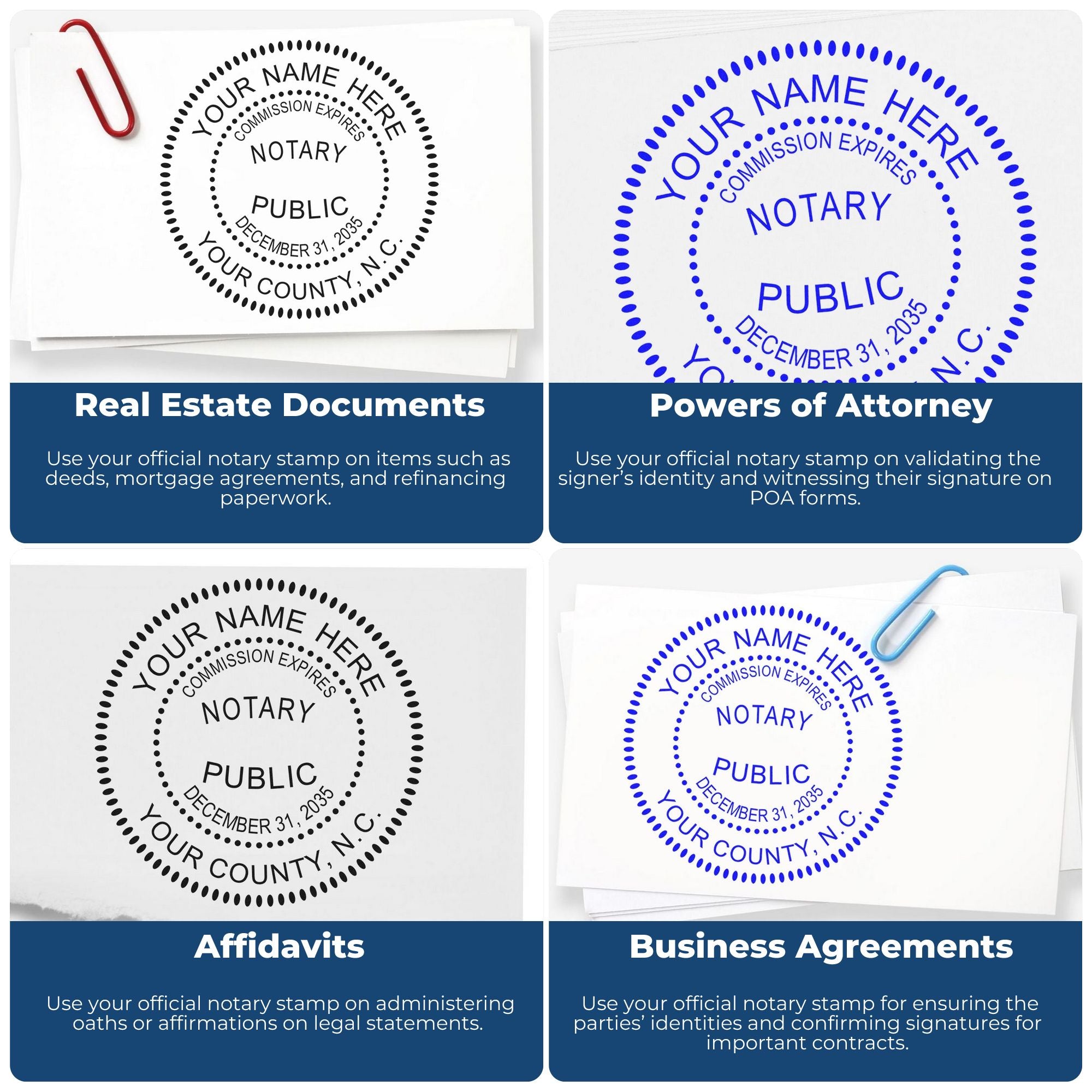 North Carolina Notary Desk Seal with North Carolina Round Notary Stamp Kit - Engineer Seal Stamps