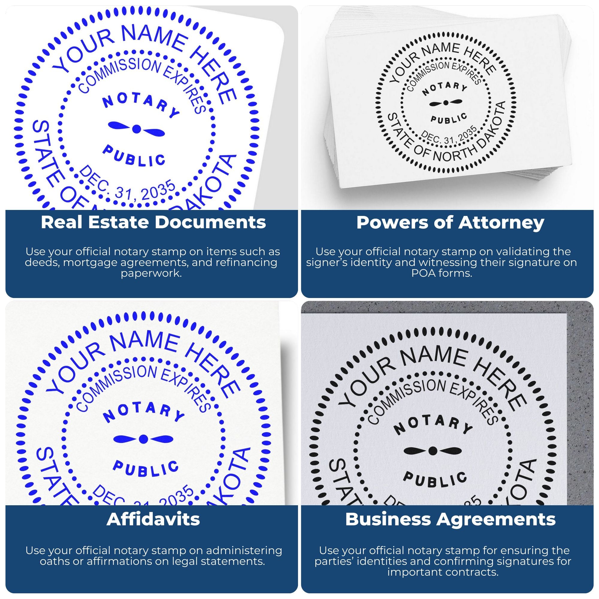 North Dakota Notary Public Kit with PSI Notary Stamps - Engineer Seal Stamps