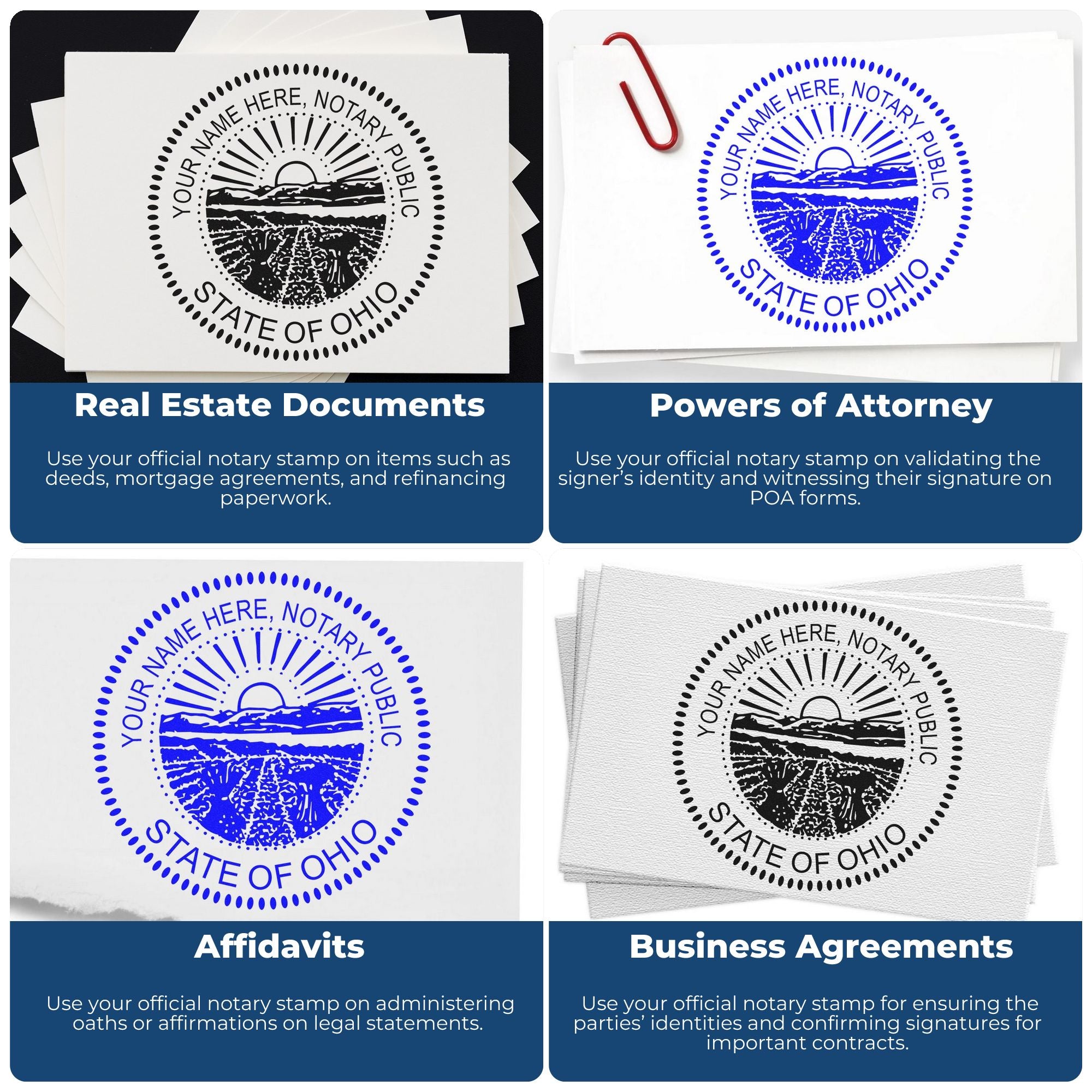 Ohio Notary Seal and Ohio Notary Stamp Kit, Desk Seal and Pre-Inked Notary Stamp - Engineer Seal Stamps