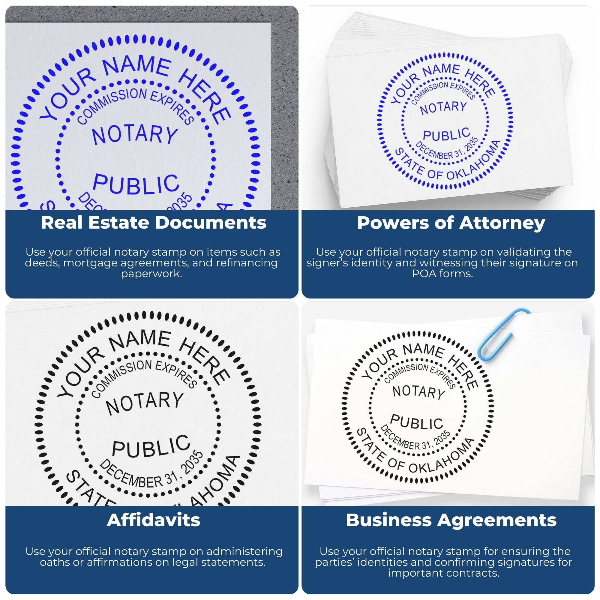 Oklahoma Notary Seal and Oklahoma Notary Stamp Kit, Desk Seal and Pre-Inked Notary Stamp - Engineer Seal Stamps