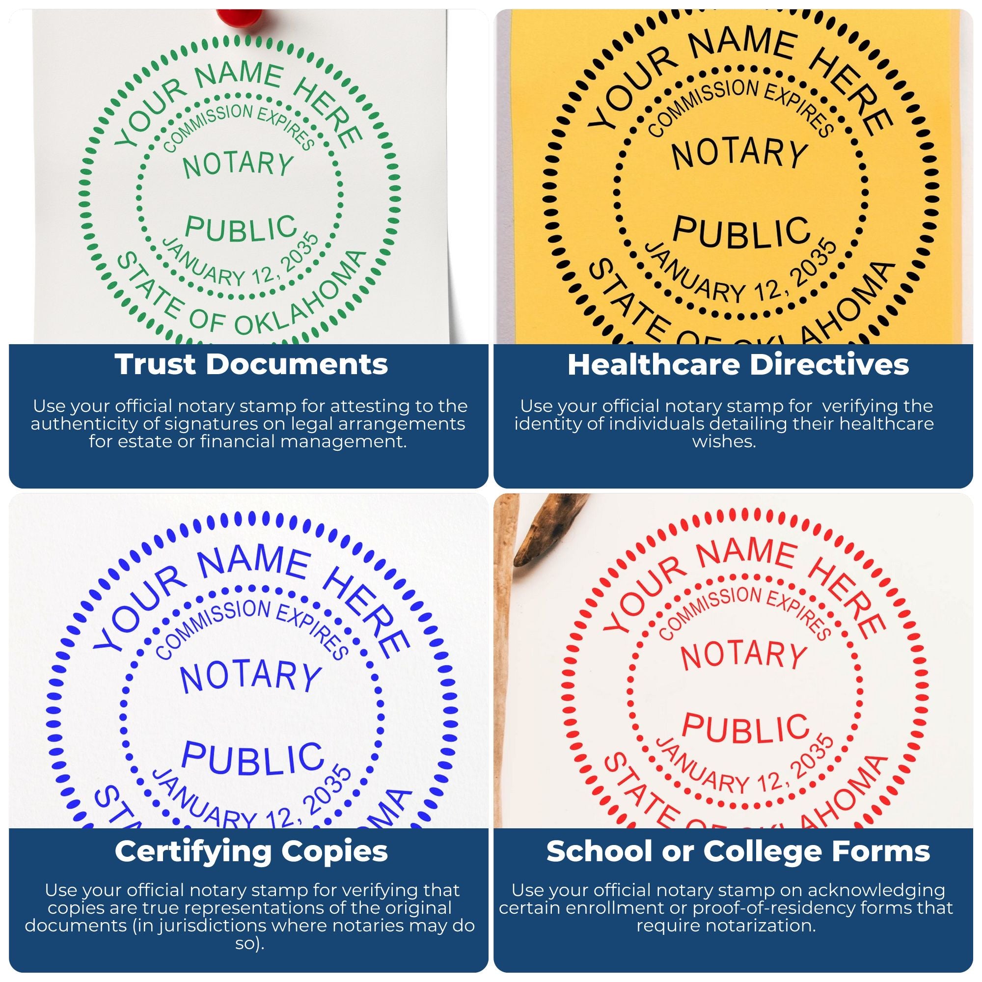 Oklahoma Notary Supplies with Oklahoma Notary Seal and Rubber Stamp Bundle Kit - Engineer Seal Stamps