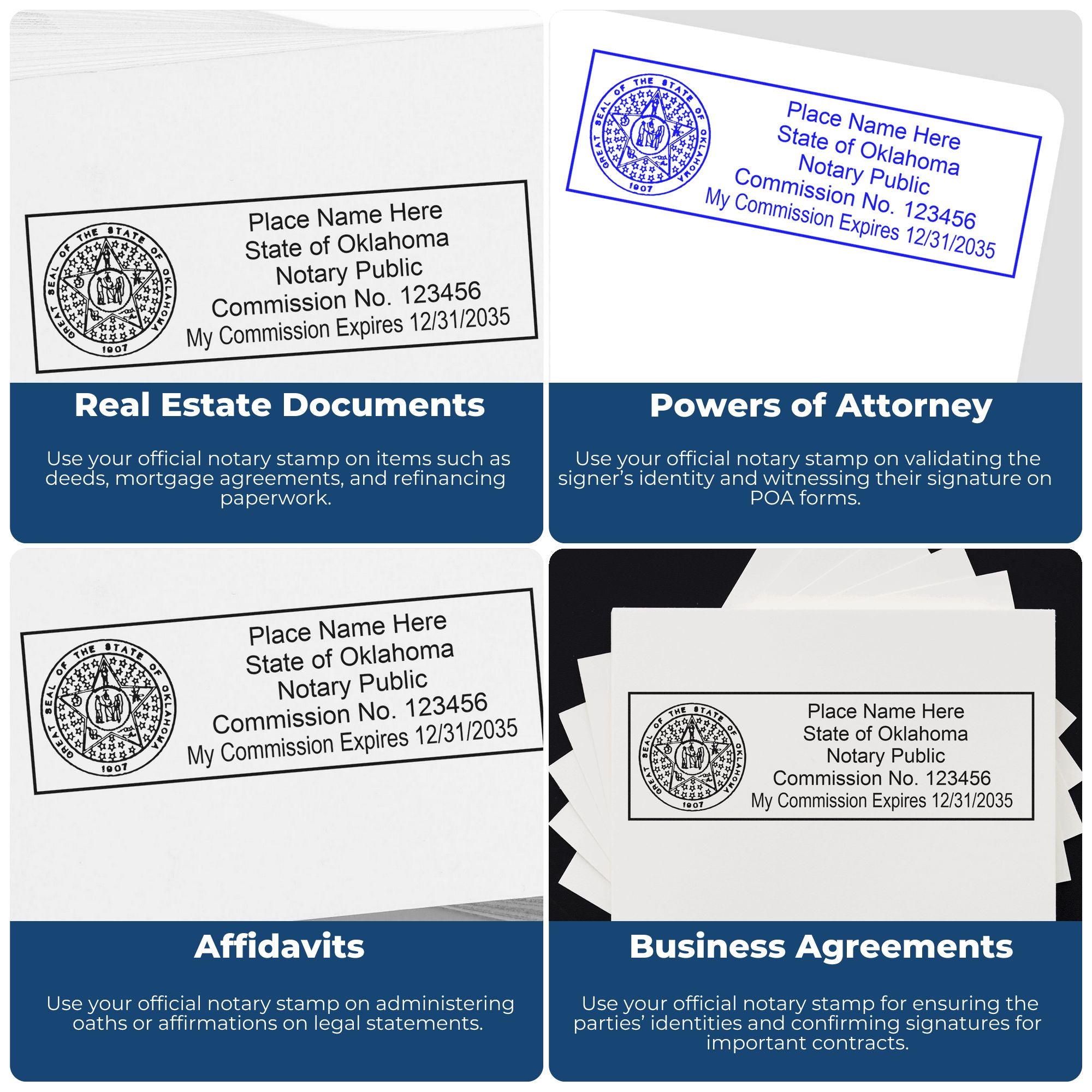 Rectangular PSI Oklahoma Notary Stamp and Oklahoma Notary Seal Bundle - Engineer Seal Stamps