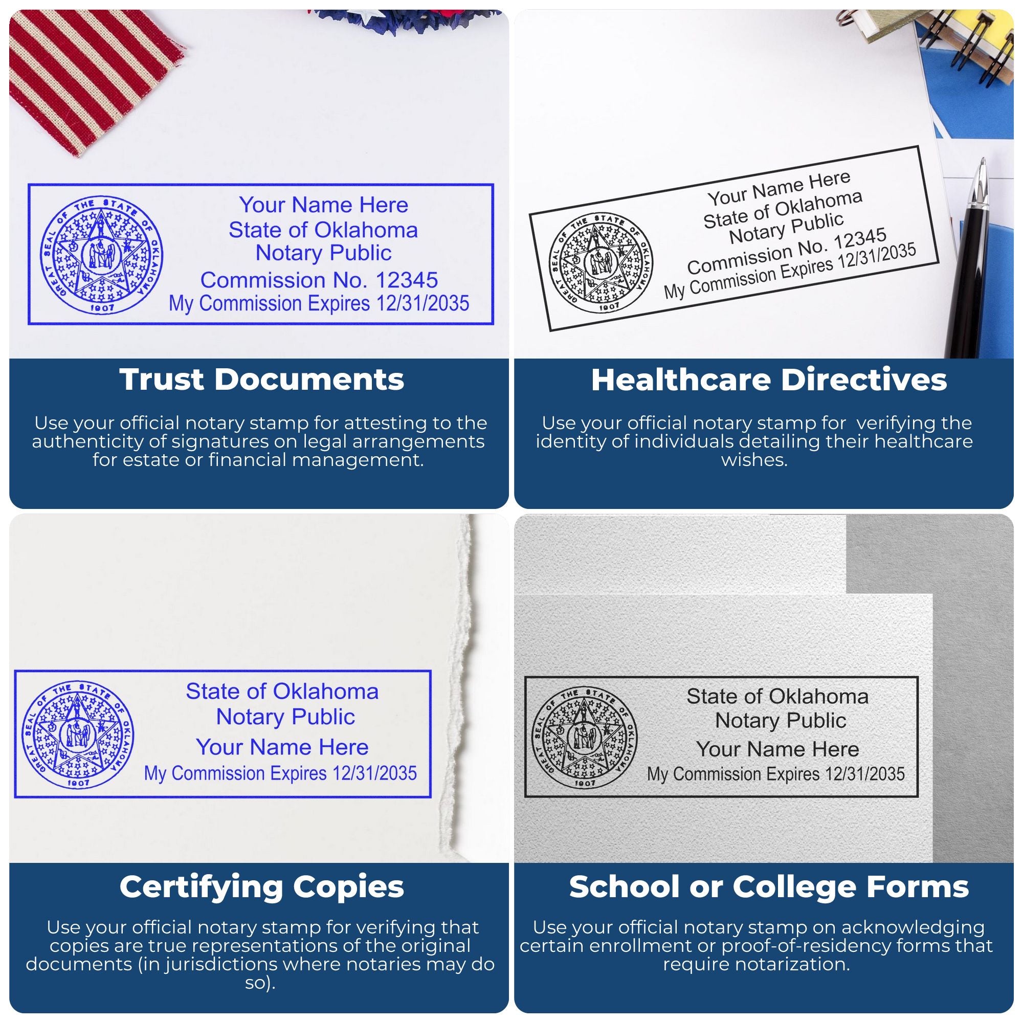 Oklahoma Notary Stamp and Seal Bundle Kit for OK Notaries - Engineer Seal Stamps